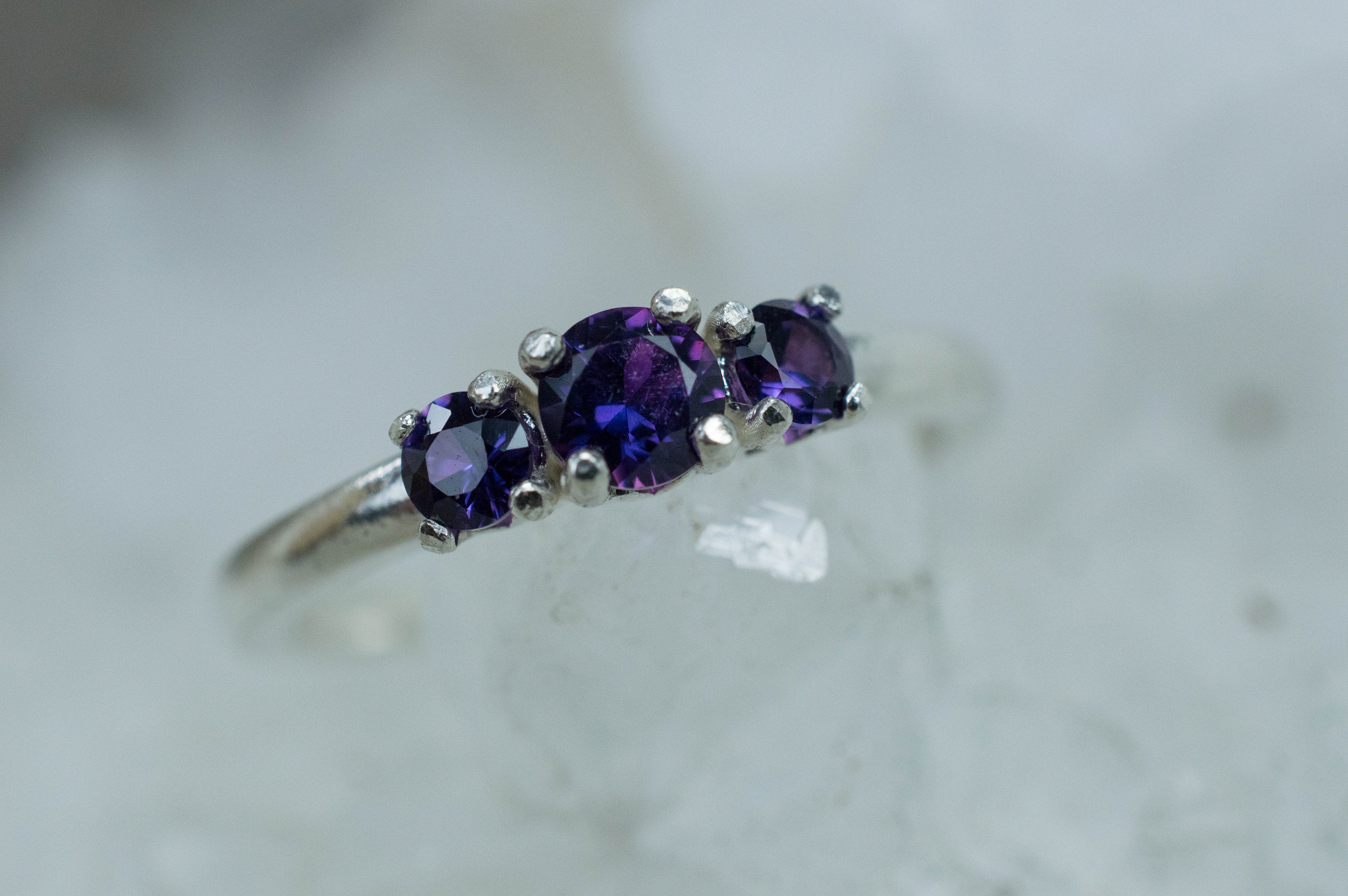 Purple Sapphire Ring, Genuine Untreated Madagascar Sapphires - Mark Oliver Gems