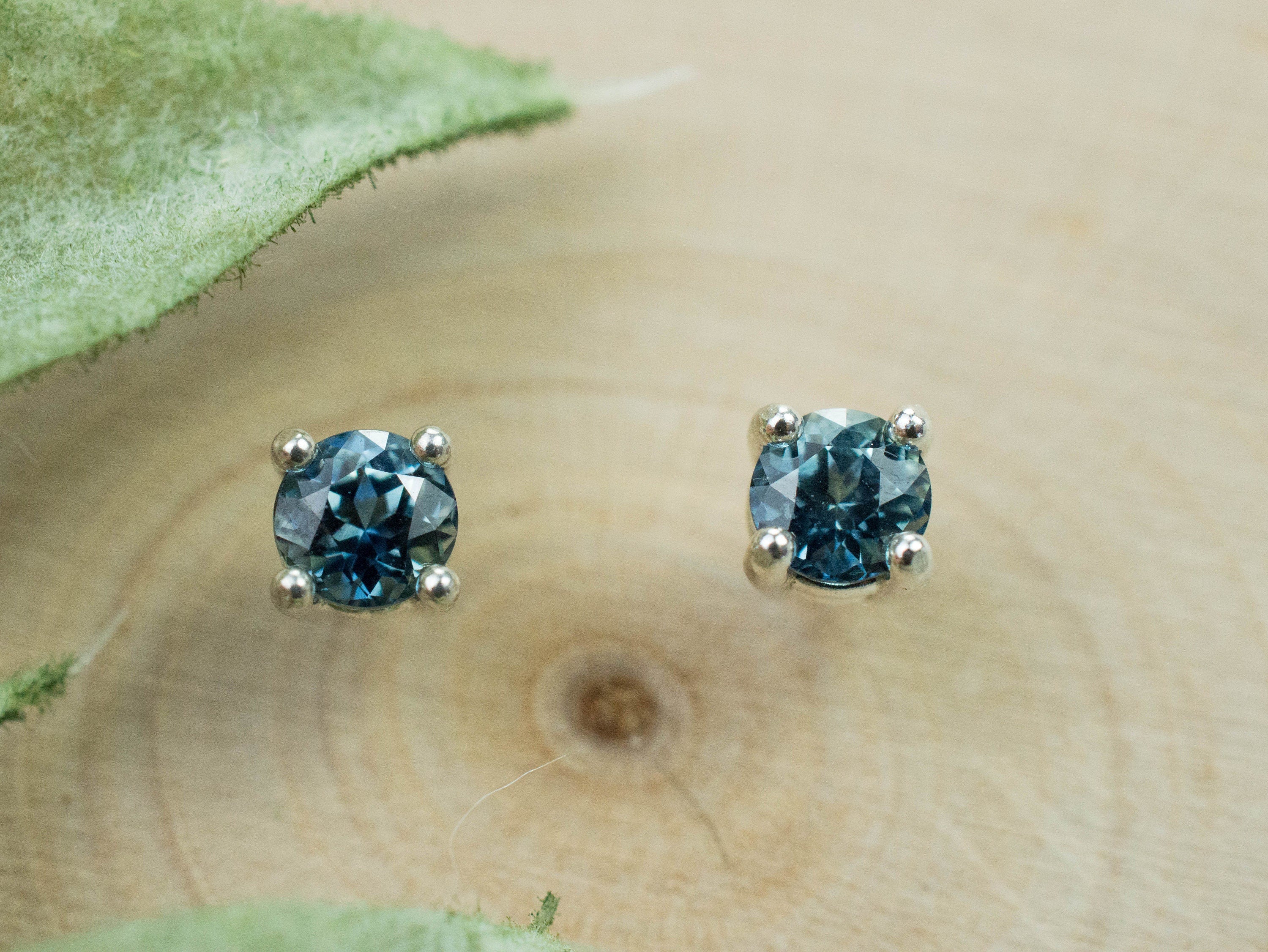 Blue Sapphire Earrings; Genuine Madagascar Sapphire; 0.630cts - Mark Oliver Gems