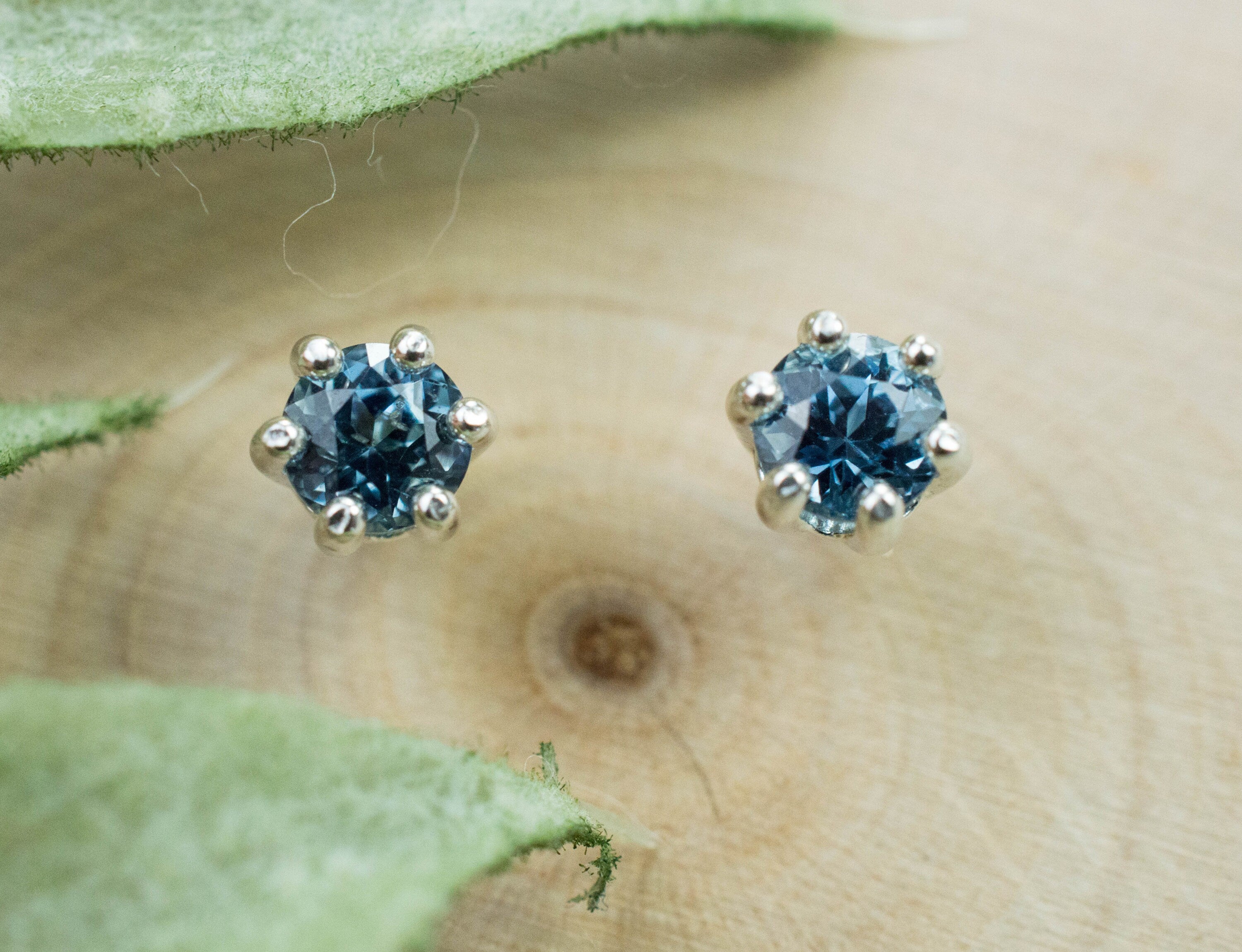 Blue Sapphire Earrings; Genuine Madagascar Sapphire; 0.680cts - Mark Oliver Gems
