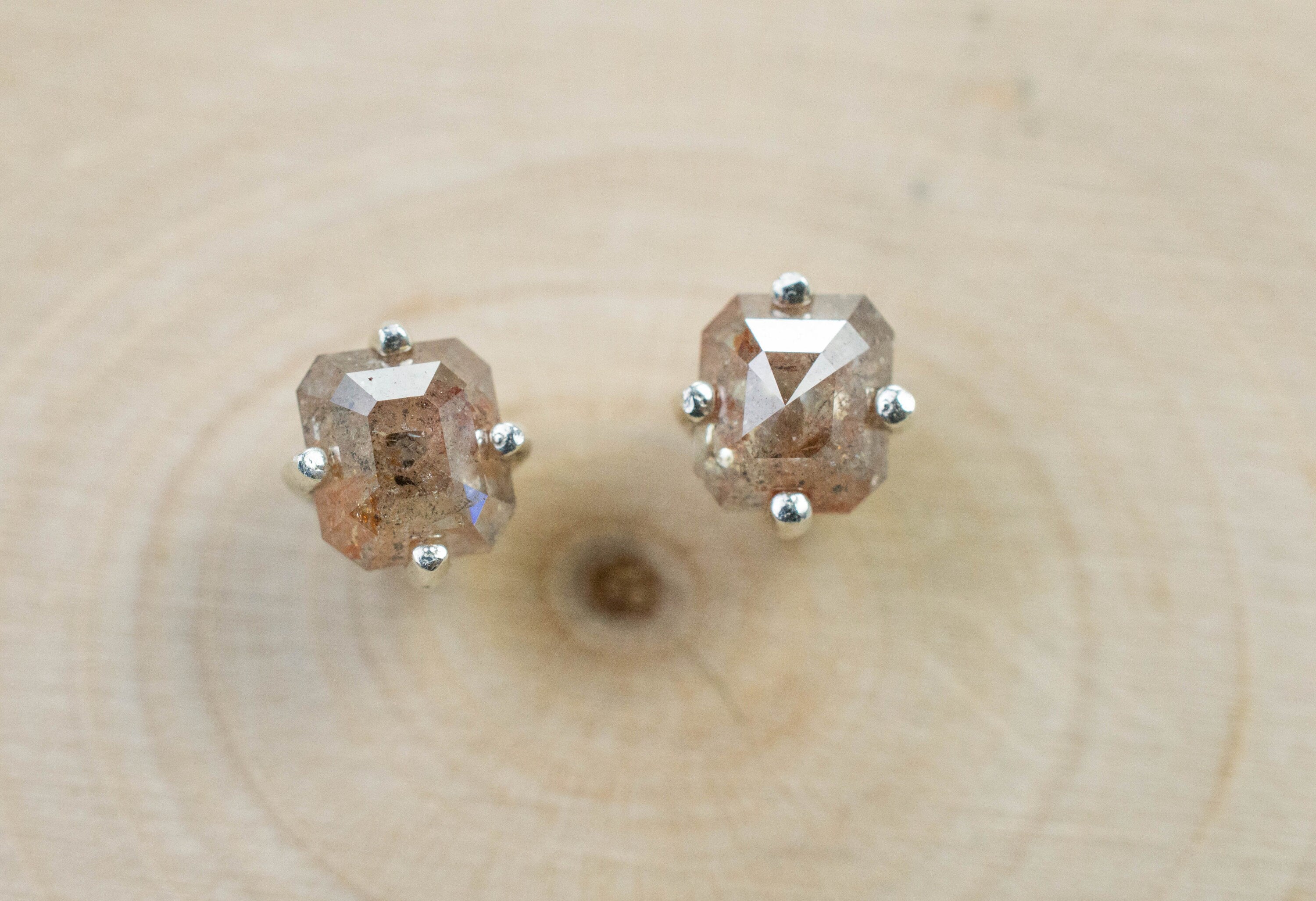 Diamond Earrings; Genuine Untreated Australia Salt and Pepper Diamonds; 1.150cts - Mark Oliver Gems