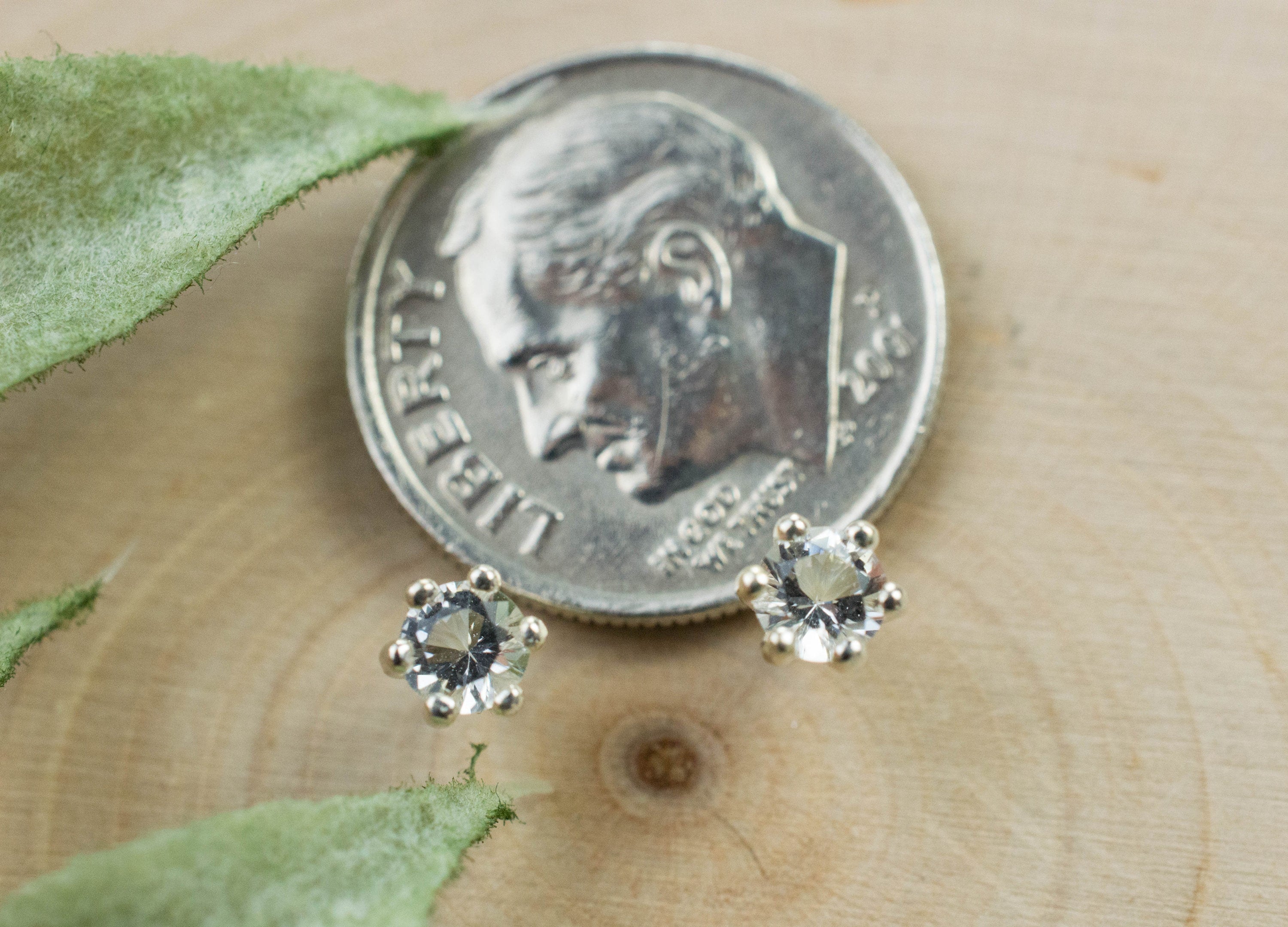 Herkimer Diamond Earrings, Natural Untreated New York Quartz; 0.285cts - Mark Oliver Gems