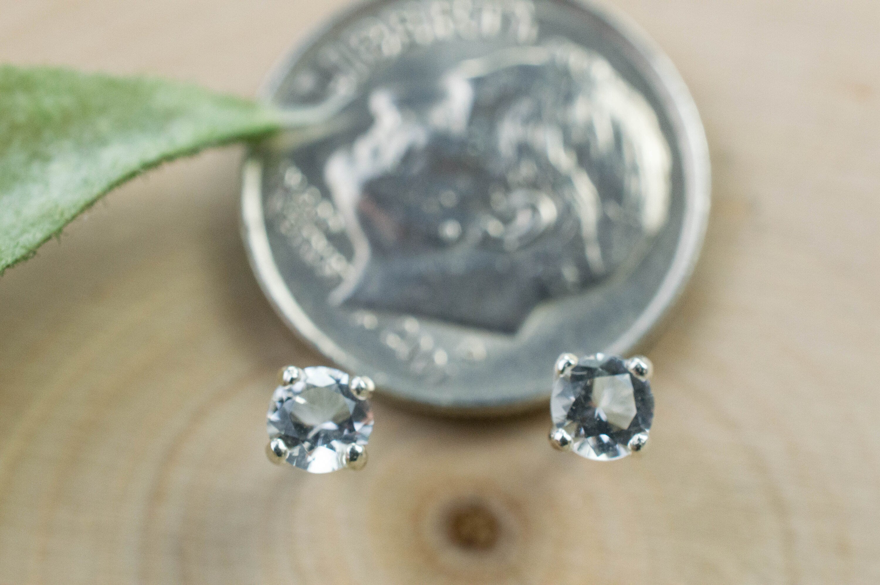 Herkimer Diamond Earrings, Natural Untreated New York Quartz; 0.290cts - Mark Oliver Gems