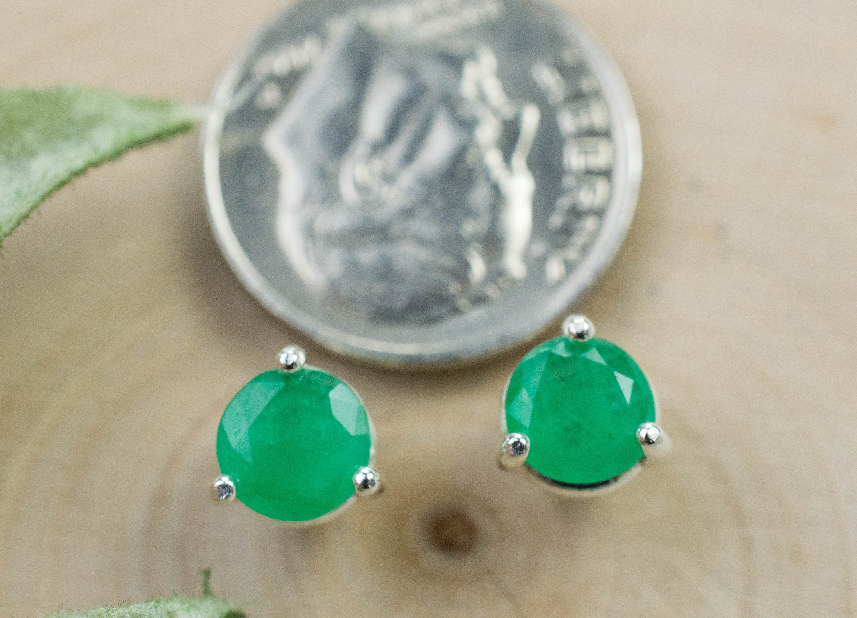 Emerald Earrings; Natural Brazil Emerald; 1.400cts - Mark Oliver Gems