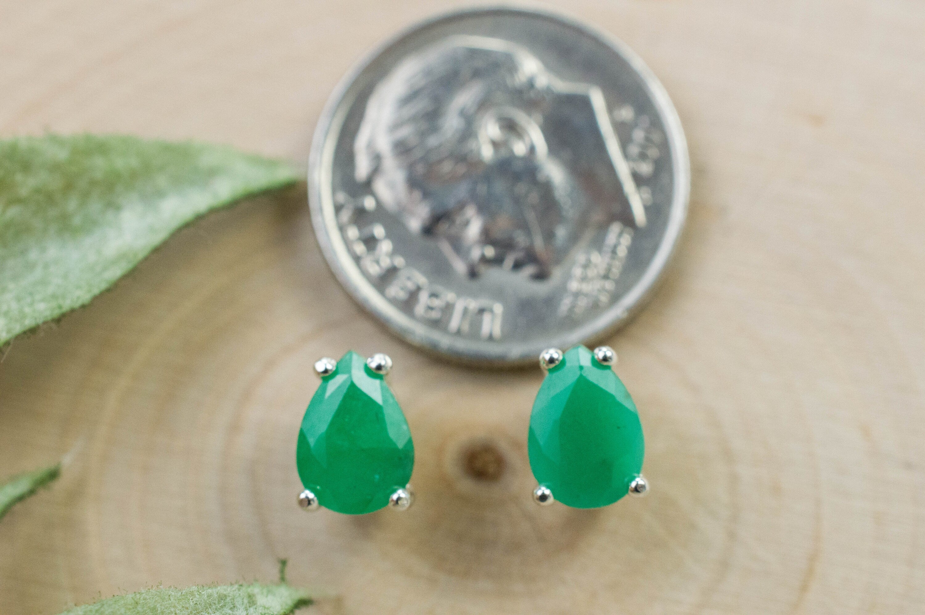 Emerald Earrings; Natural Brazil Emerald; 1.415cts - Mark Oliver Gems