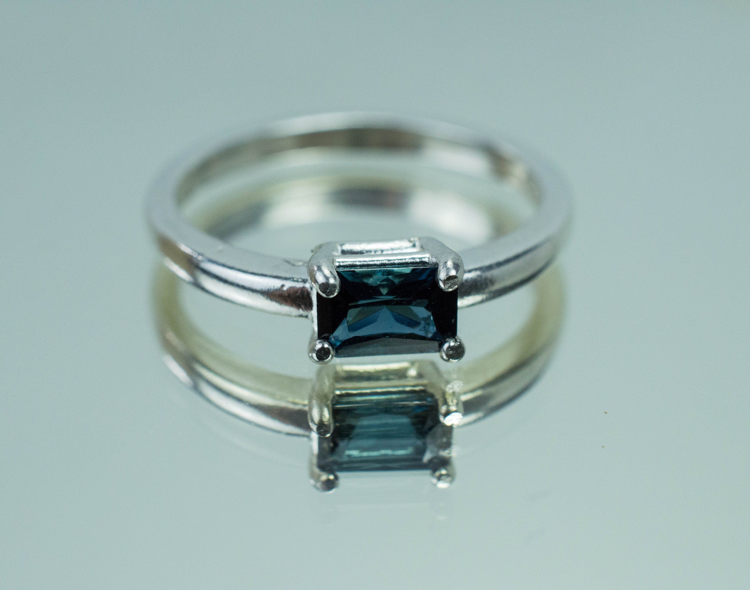 Indicolite Tourmaline Ring, Genuine Untreated Brazil Tourmaline; 0.455cts - Mark Oliver Gems