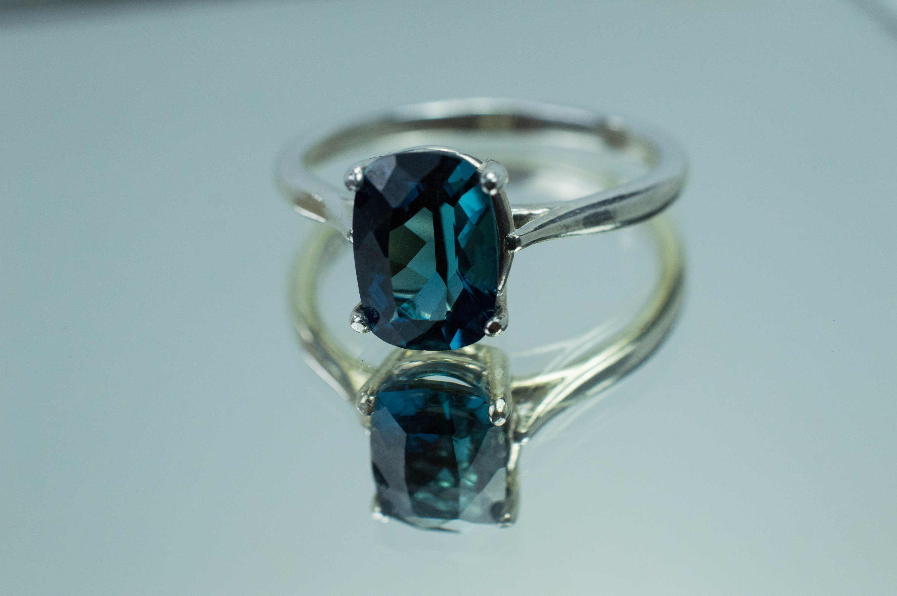 Indicolite Tourmaline Ring, Genuine Untreated Brazil Tourmaline; 1.640cts - Mark Oliver Gems