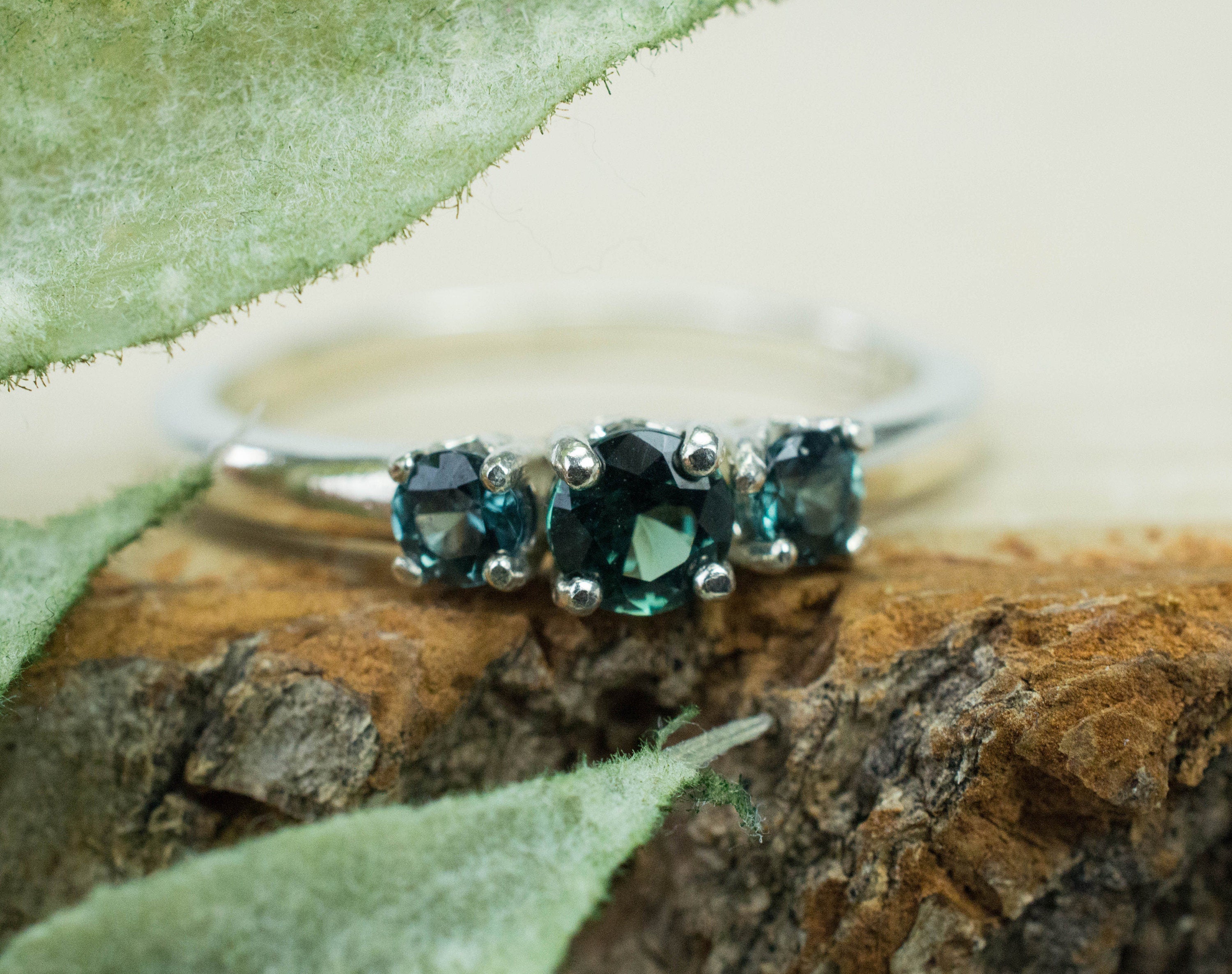 Blue Garnet Ring; Genuine Untreated Madagascar Color Change Garnet; 0.535cts - Mark Oliver Gems