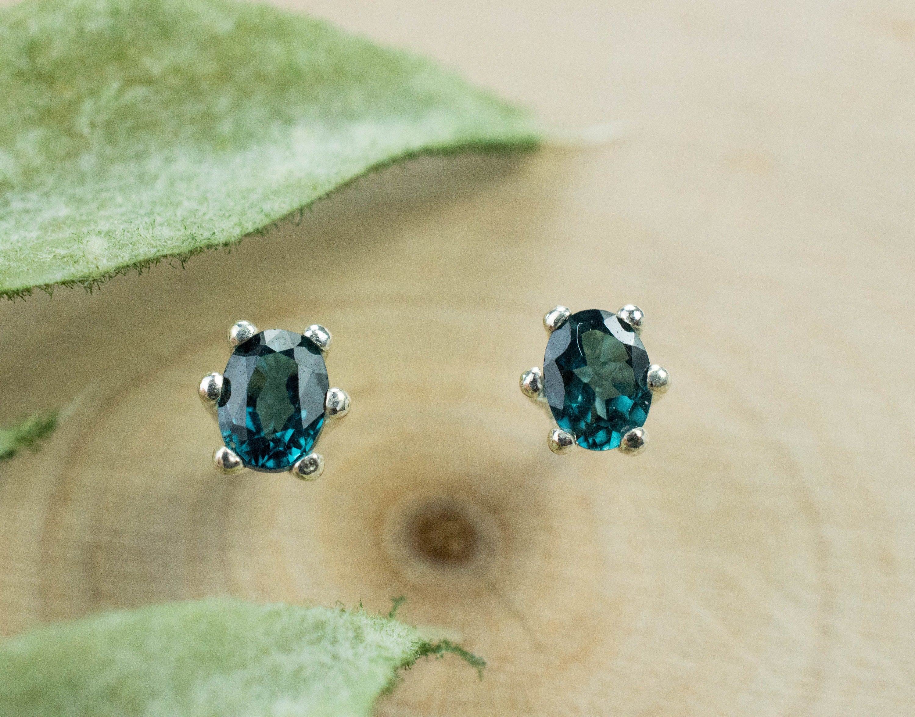 Blue Garnet Earrings; Genuine, Untreated and Extremely Rare Madagascar Blue Garnet; 0.460cts - Mark Oliver Gems