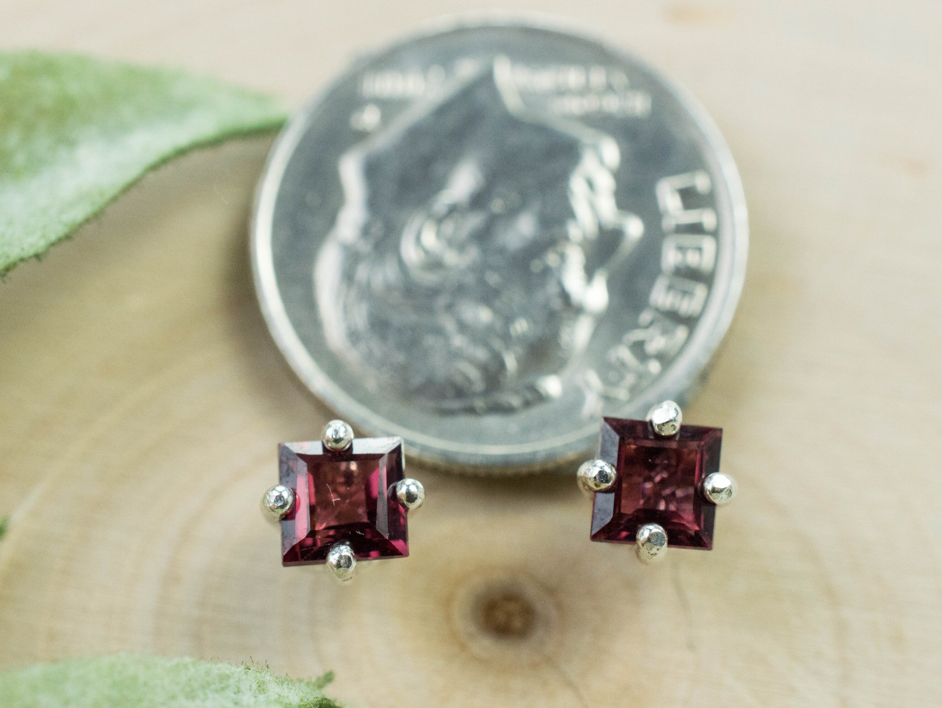 Rhodolite Garnet Earrings, Genuine Untreated Tanzanian Garnet; 0.835cts - Mark Oliver Gems