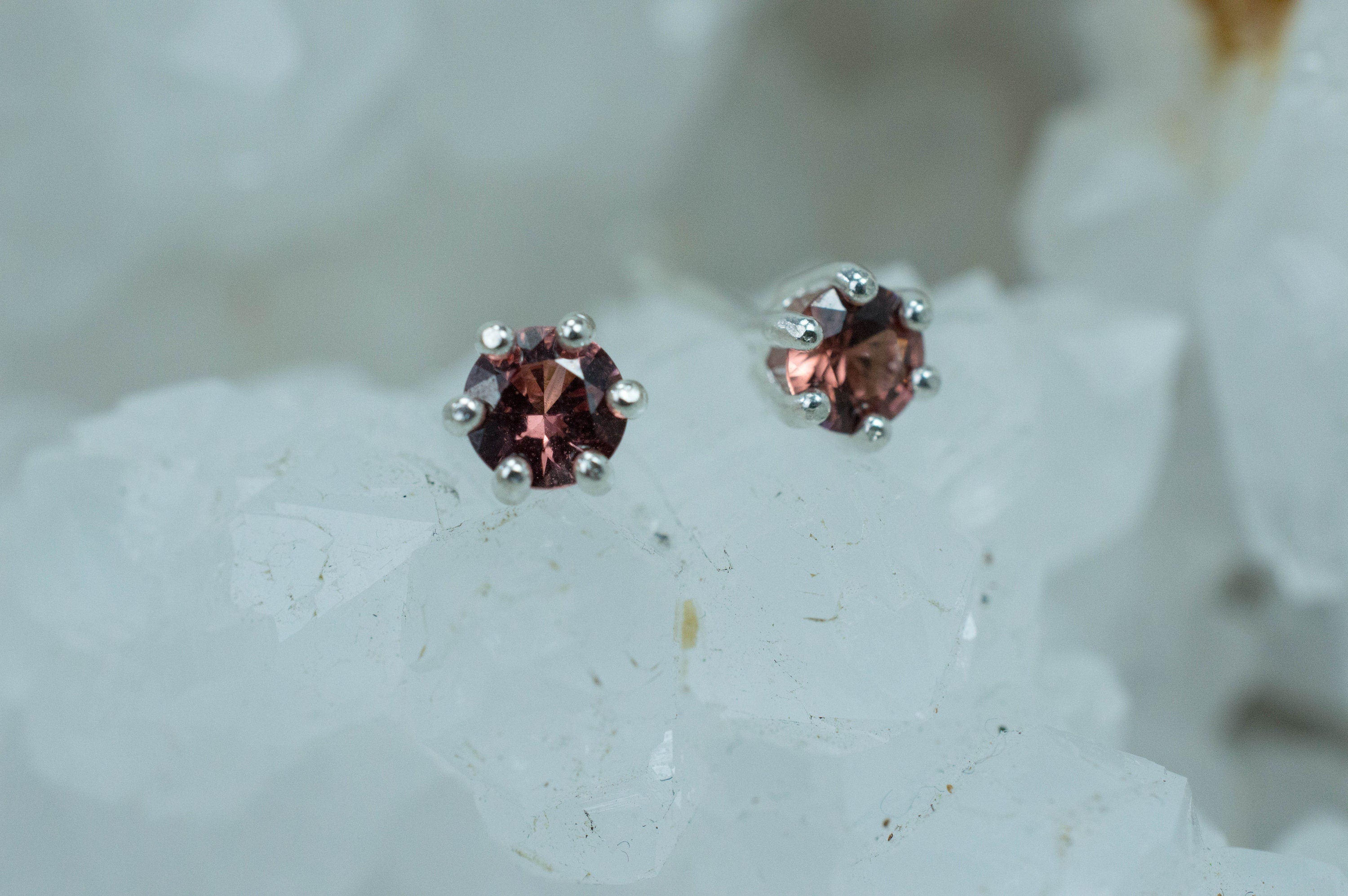 Rhodolite Garnet Earrings, Genuine Untreated North Carolina Garnet; 0.535cts - Mark Oliver Gems