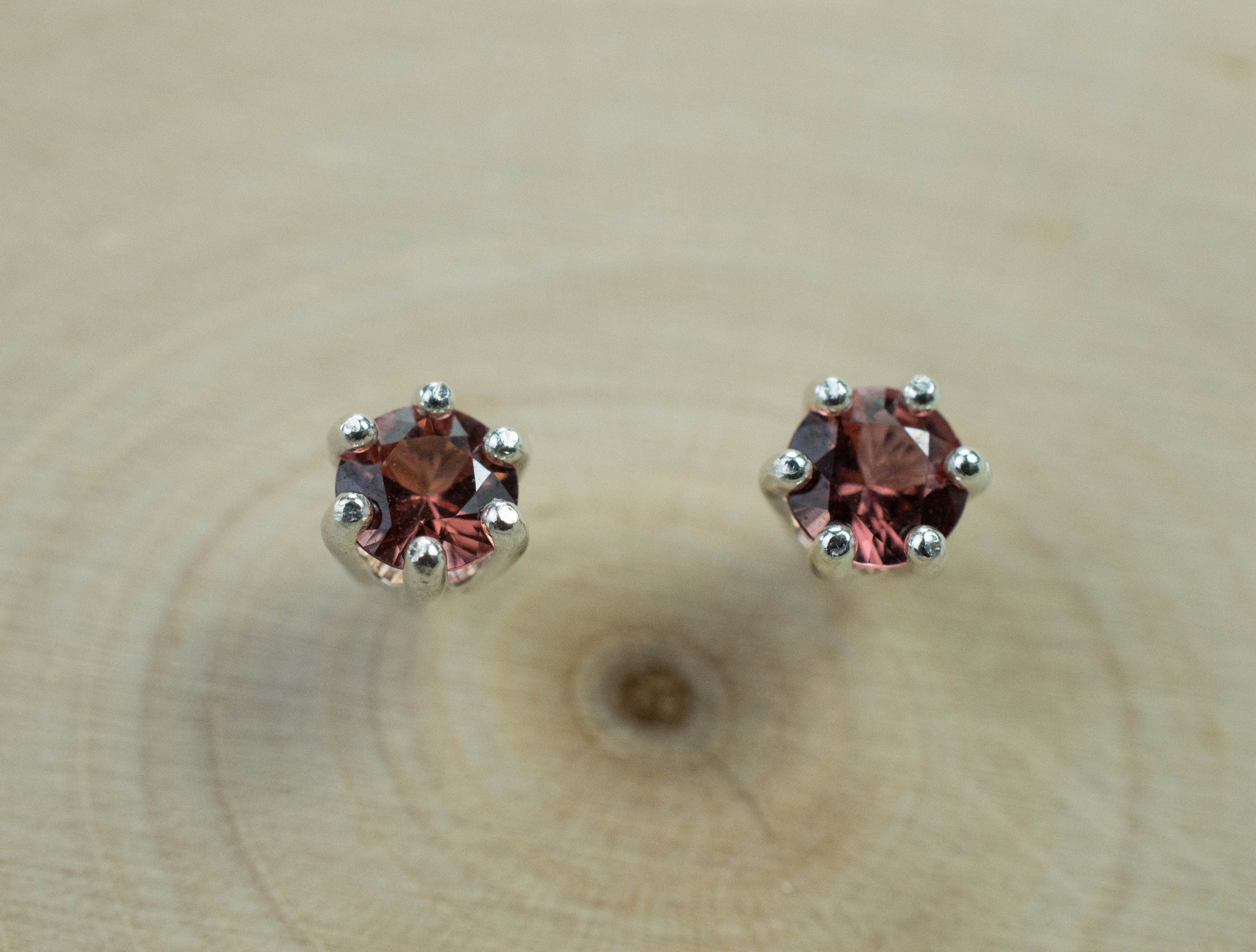 Rhodolite Garnet Earrings, Genuine Untreated North Carolina Garnet; 0.535cts - Mark Oliver Gems