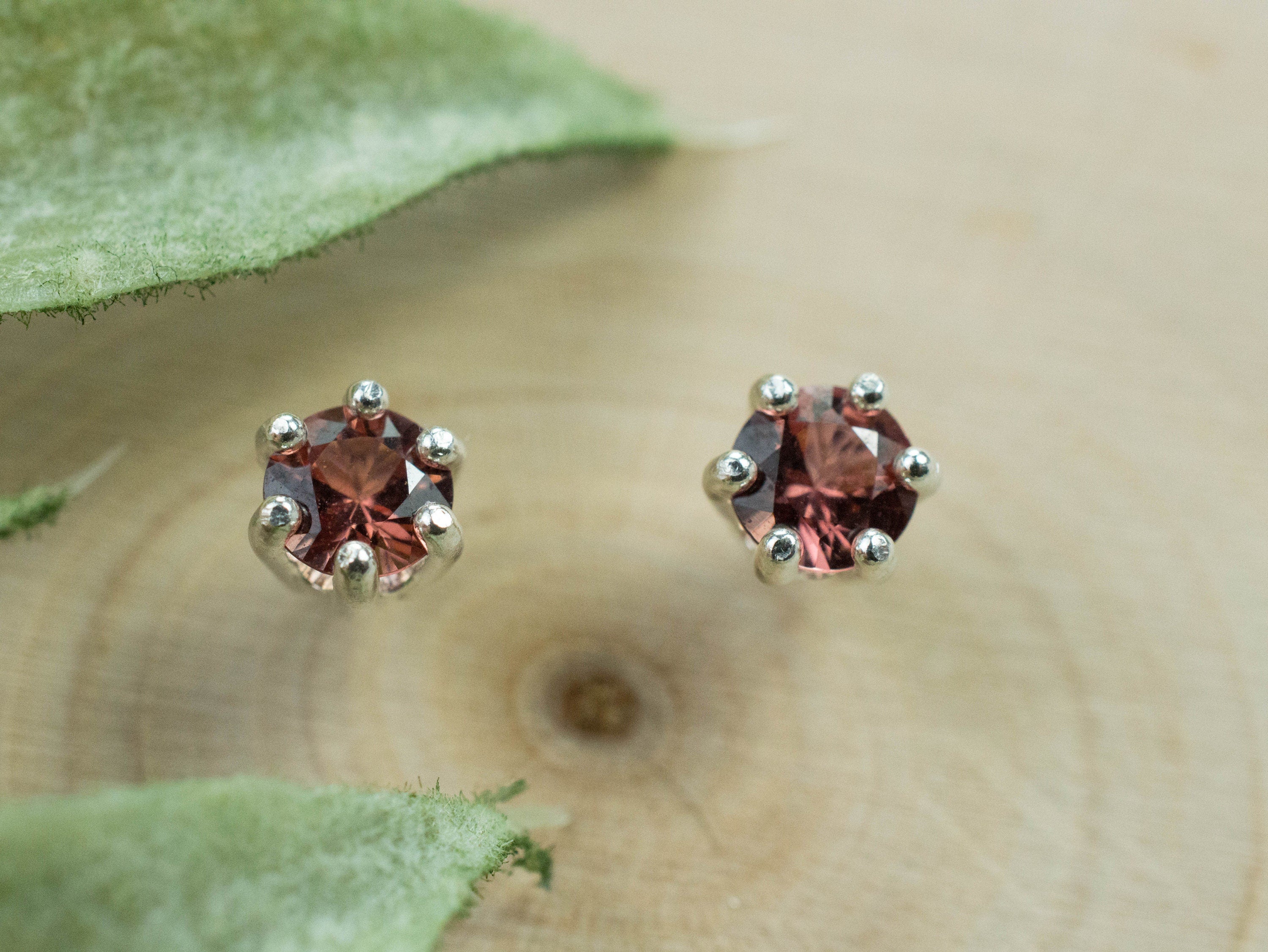 Rhodolite Garnet Earrings, Genuine Untreated North Carolina Garnet; 0.535cts - Mark Oliver Gems