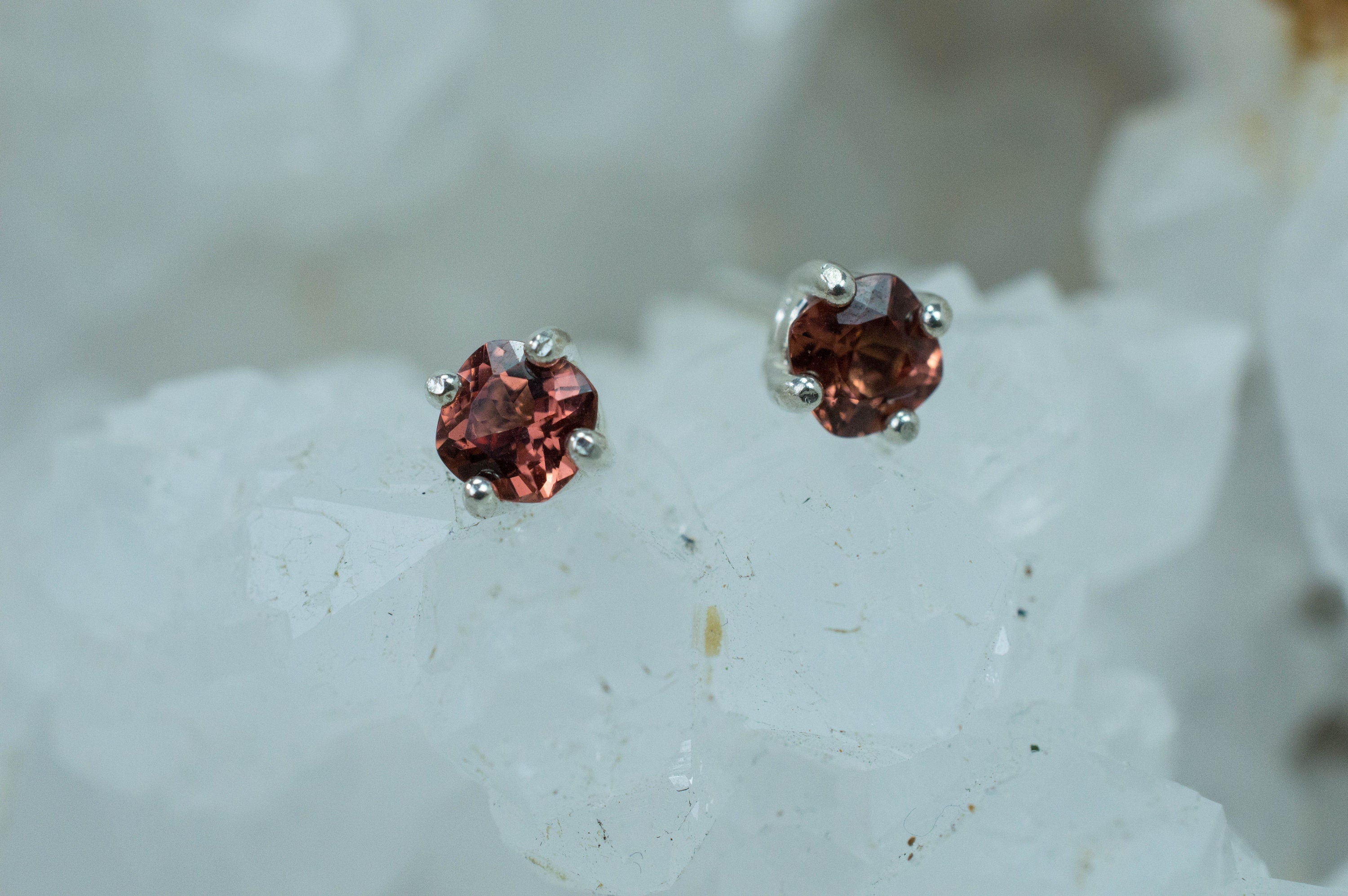 Rhodolite Garnet Earrings, Genuine Untreated North Carolina Garnet; 0.595cts - Mark Oliver Gems