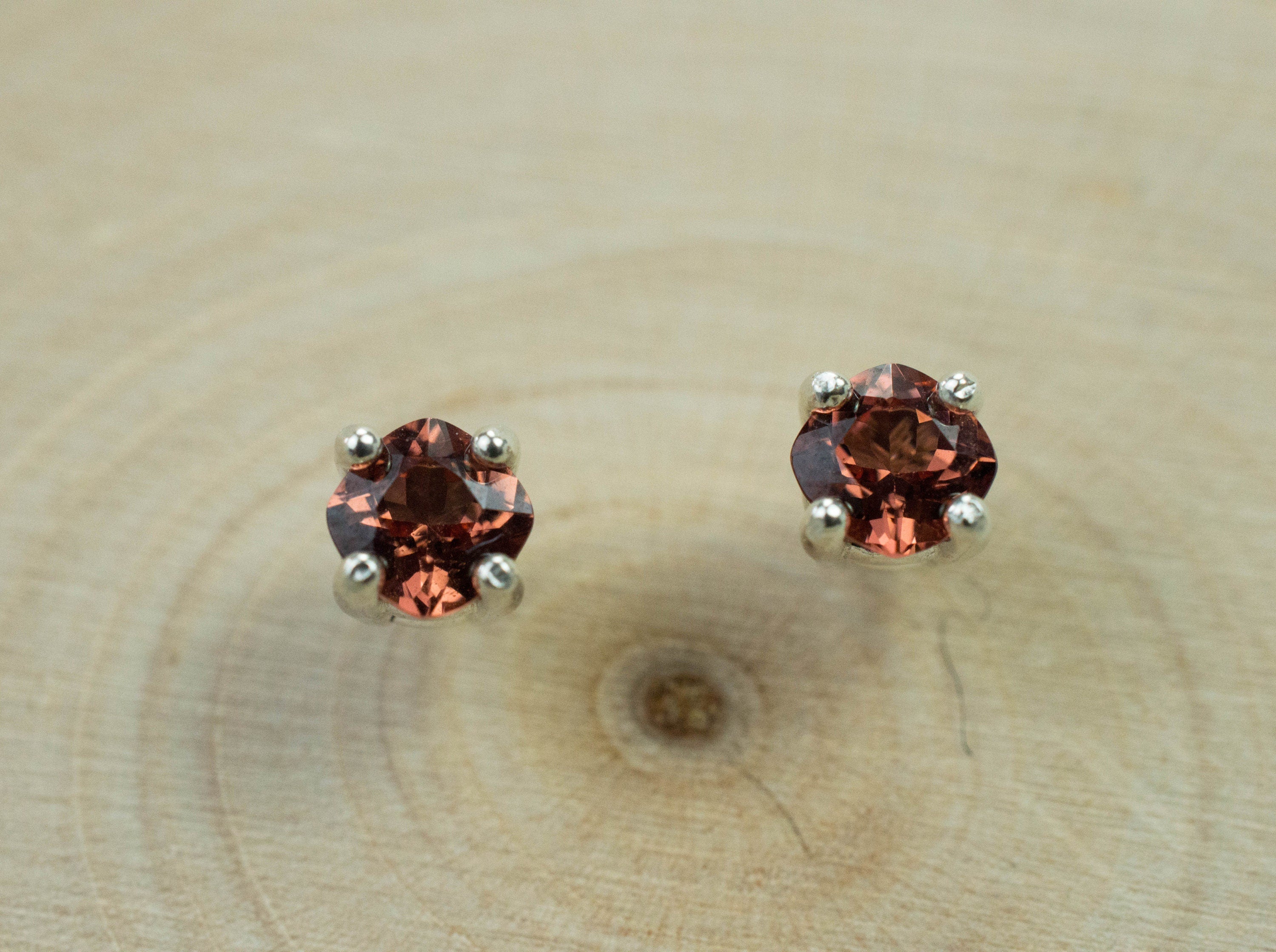 Rhodolite Garnet Earrings, Genuine Untreated North Carolina Garnet; 0.595cts - Mark Oliver Gems