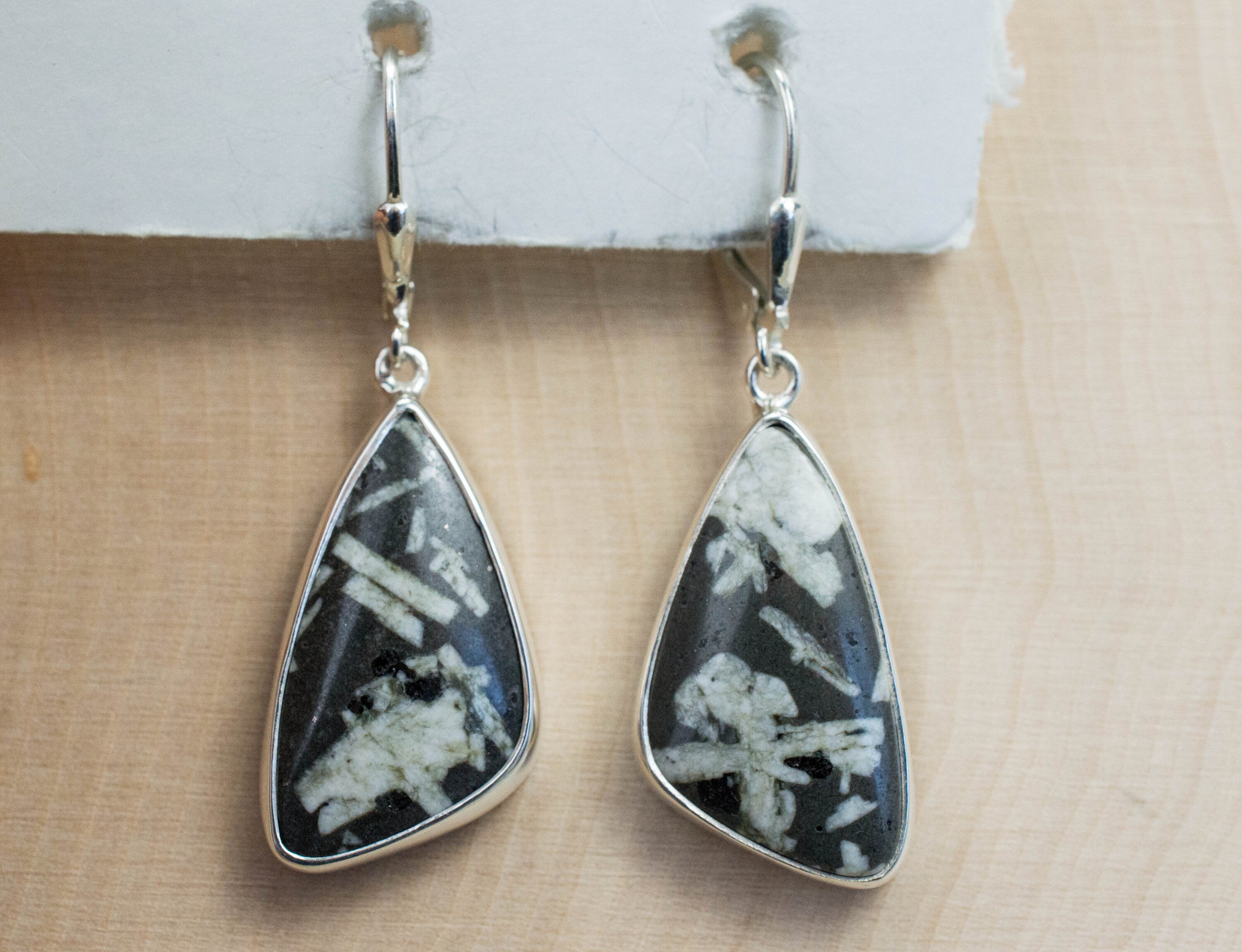 Writing Rock Earrings; Genuine Untreated California Feldspar - Mark Oliver Gems