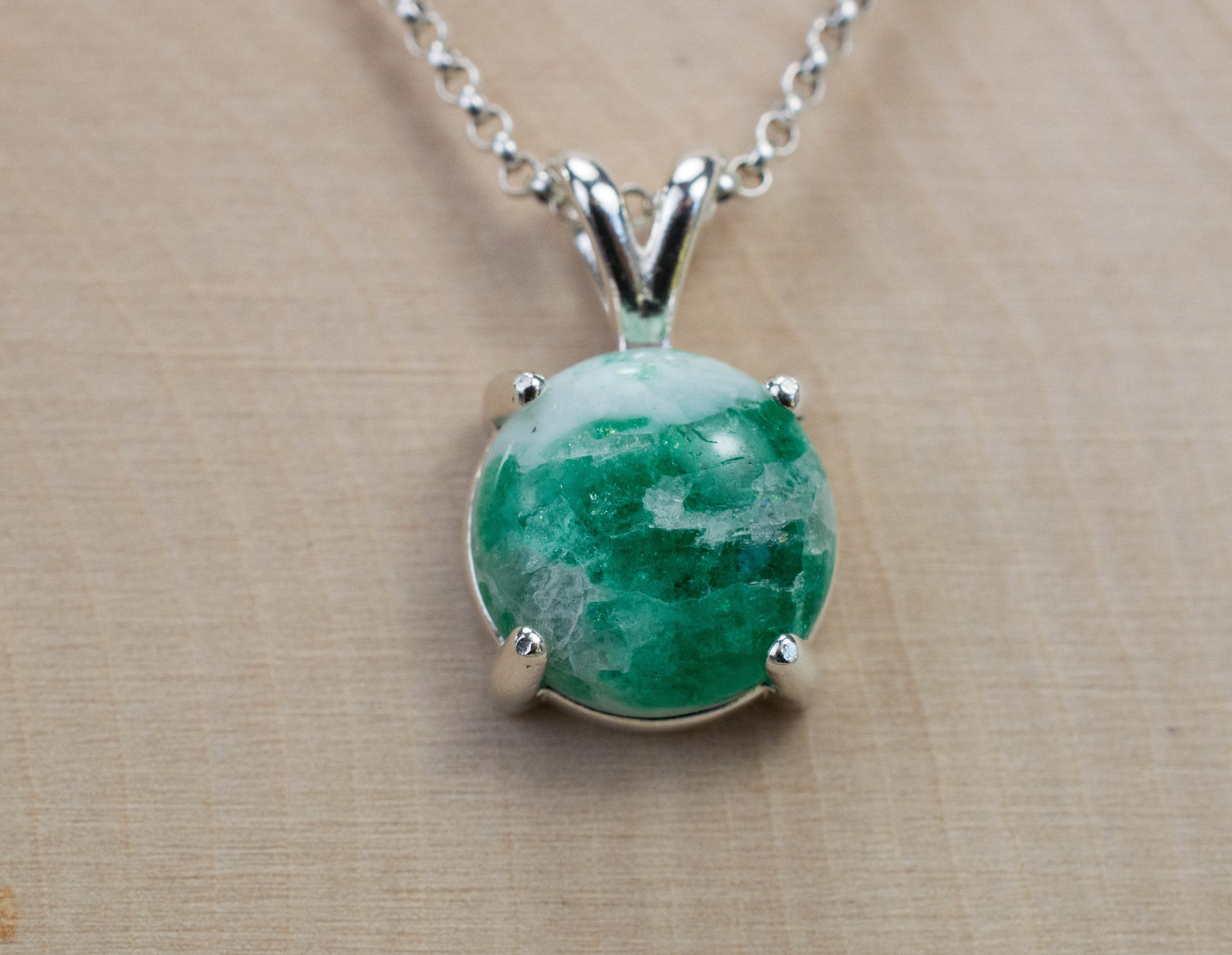 Emerald in Quartz Pendant, Genuine Untreated Brazil Emerald Quartz; 4.480cts - Mark Oliver Gems