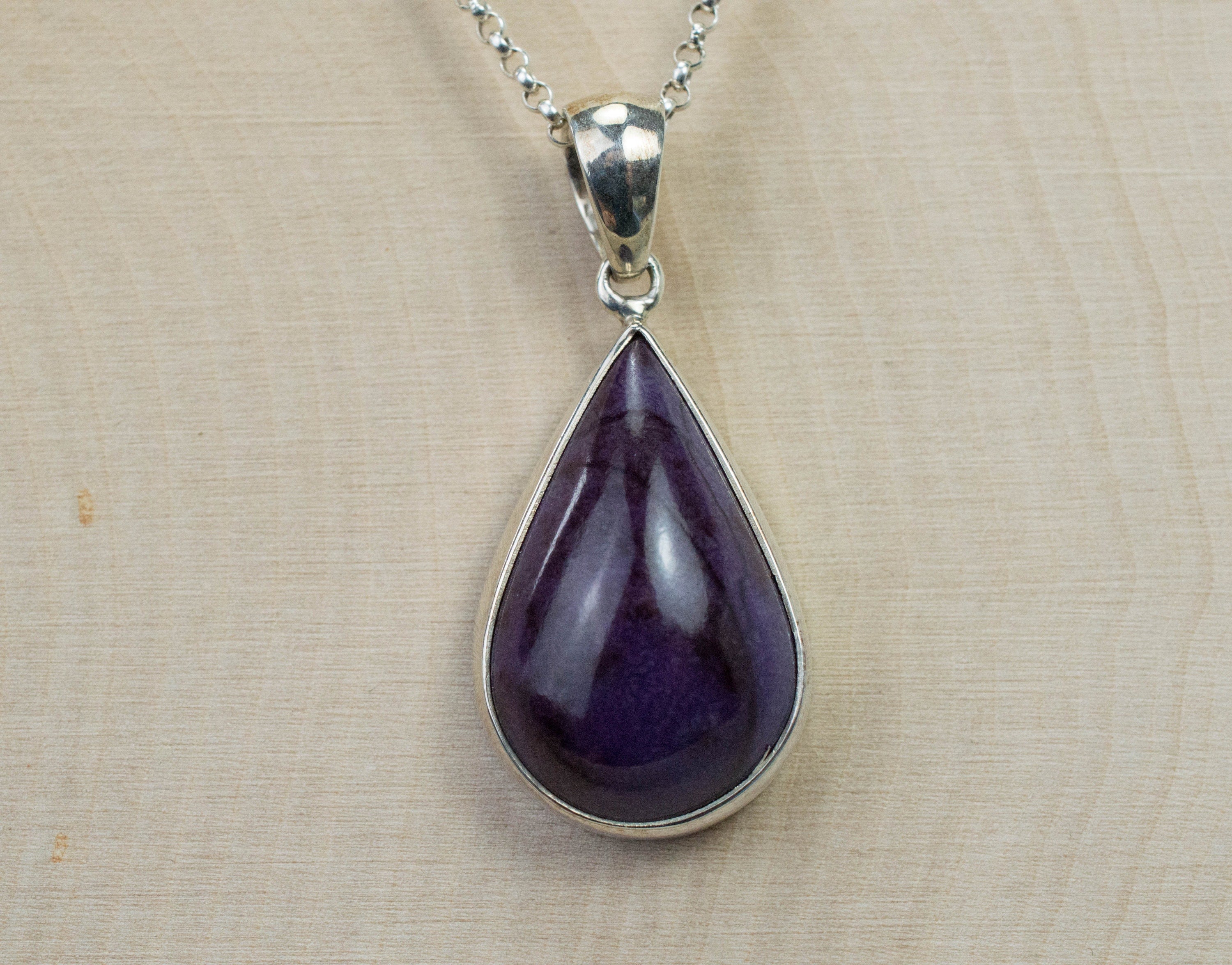 Sugilite Pendant; Genuine Untreated South African Sugilite - Mark Oliver Gems