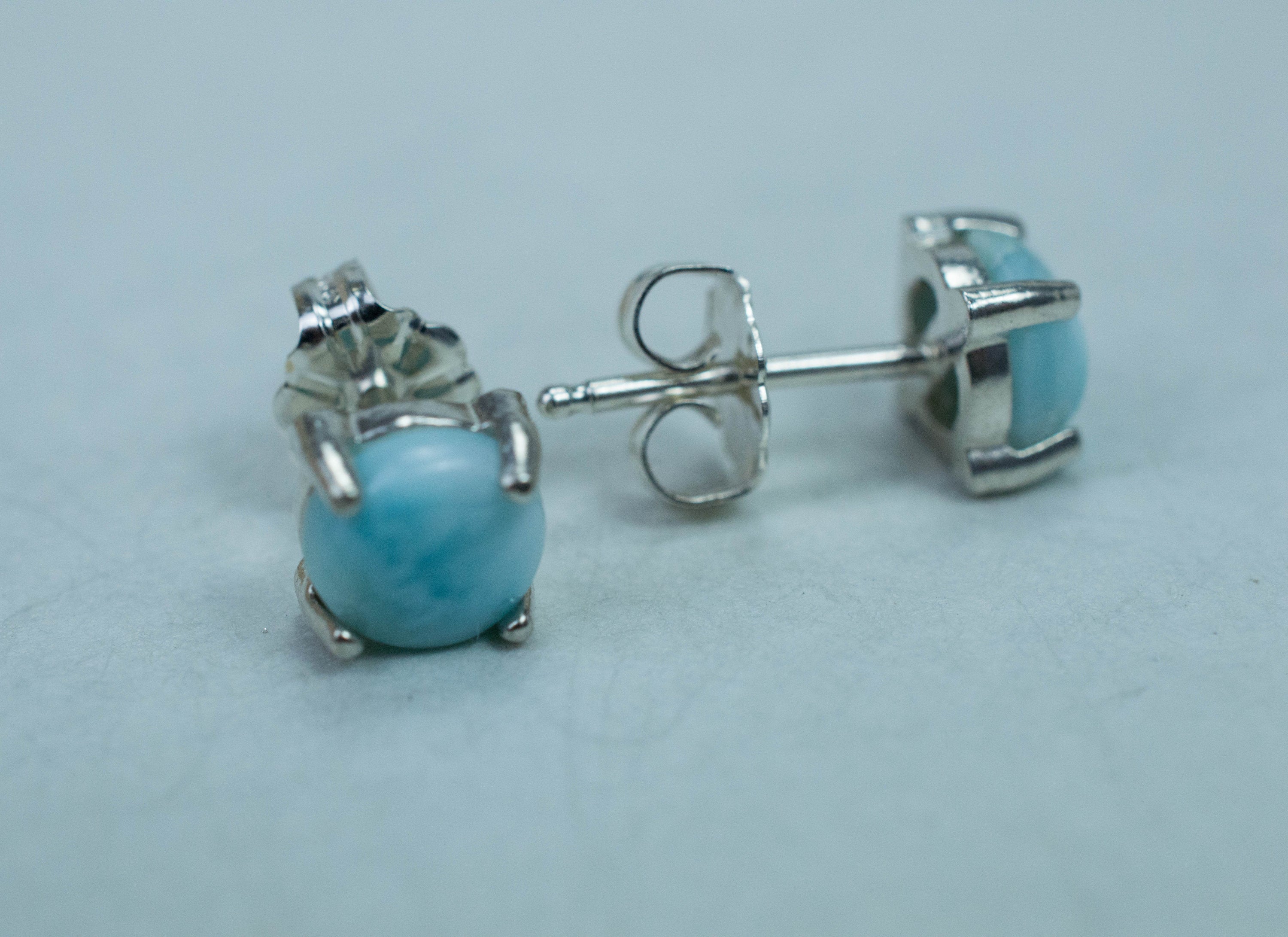 Larimar Earrings; Genuine Untreated Dominican Republic Larimar; 1.560cts - Mark Oliver Gems