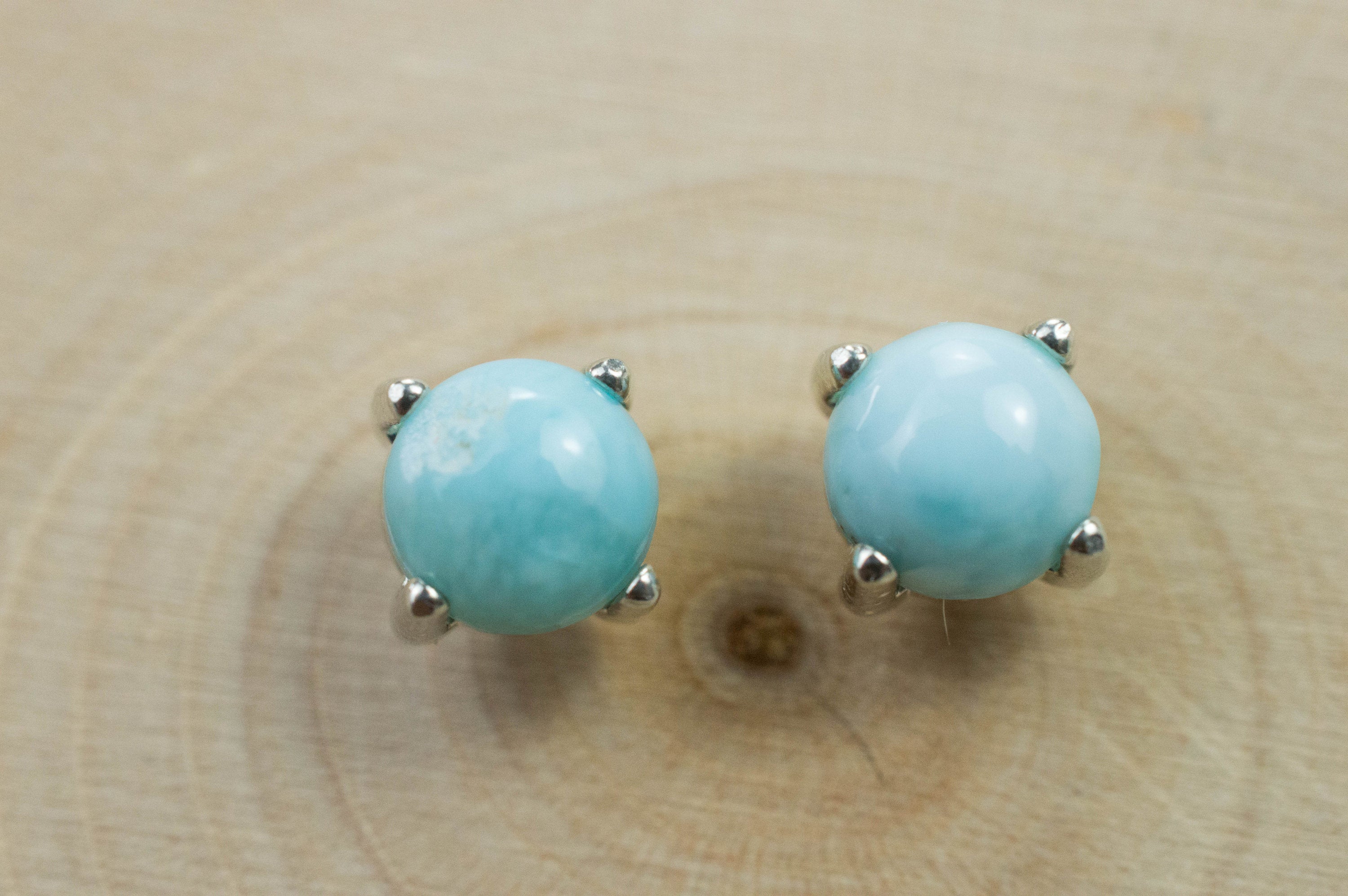 Larimar Earrings; Genuine Untreated Dominican Republic Larimar; 2.285cts - Mark Oliver Gems