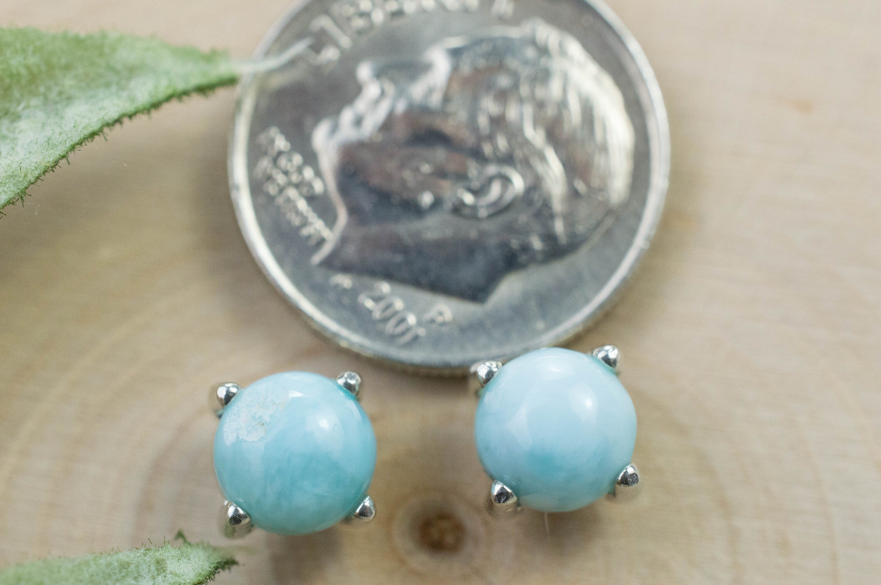 Larimar Earrings; Genuine Untreated Dominican Republic Larimar; 2.285cts - Mark Oliver Gems