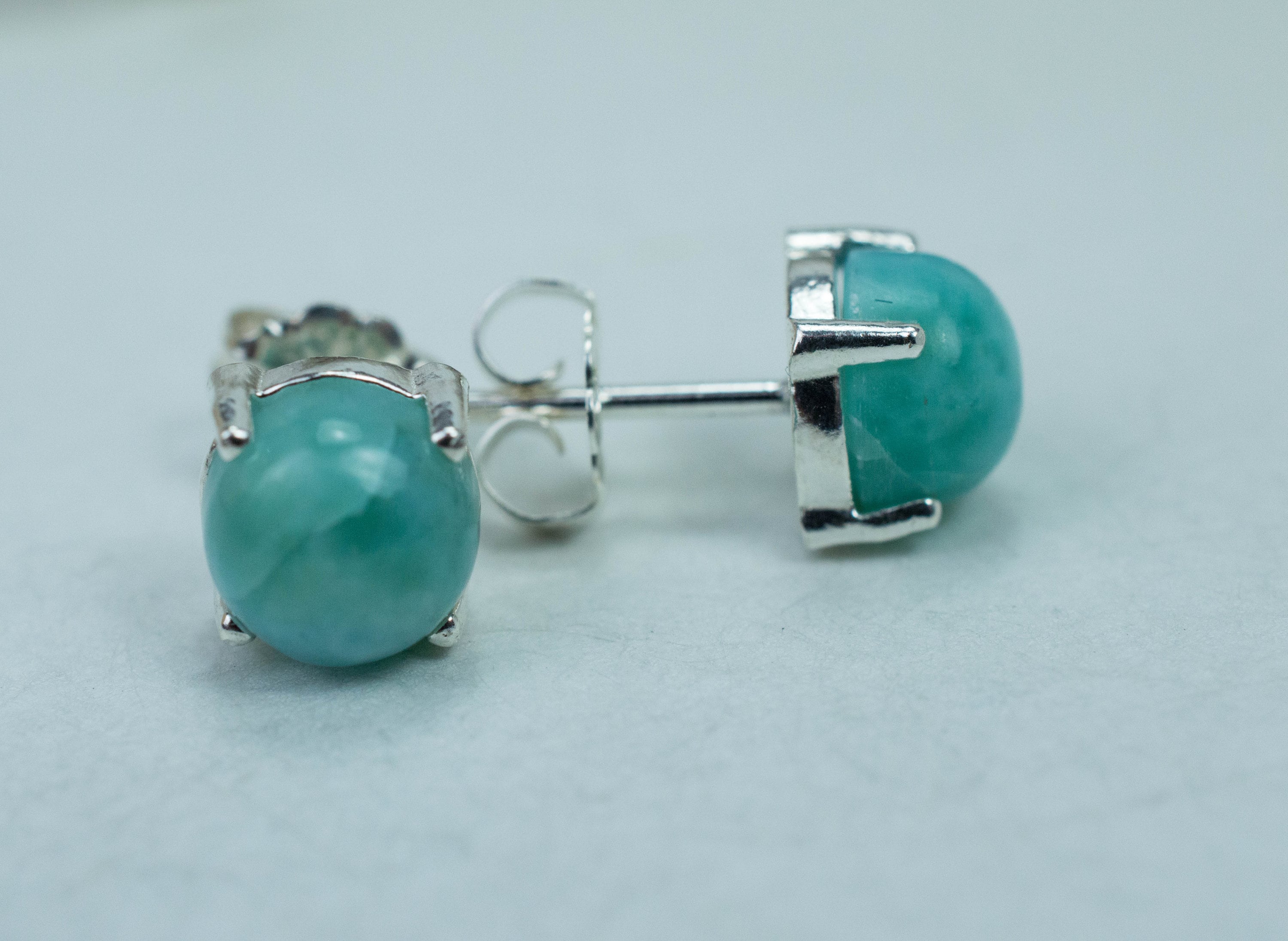 Larimar Earrings; Genuine Untreated Dominican Republic Larimar; 3.015cts - Mark Oliver Gems