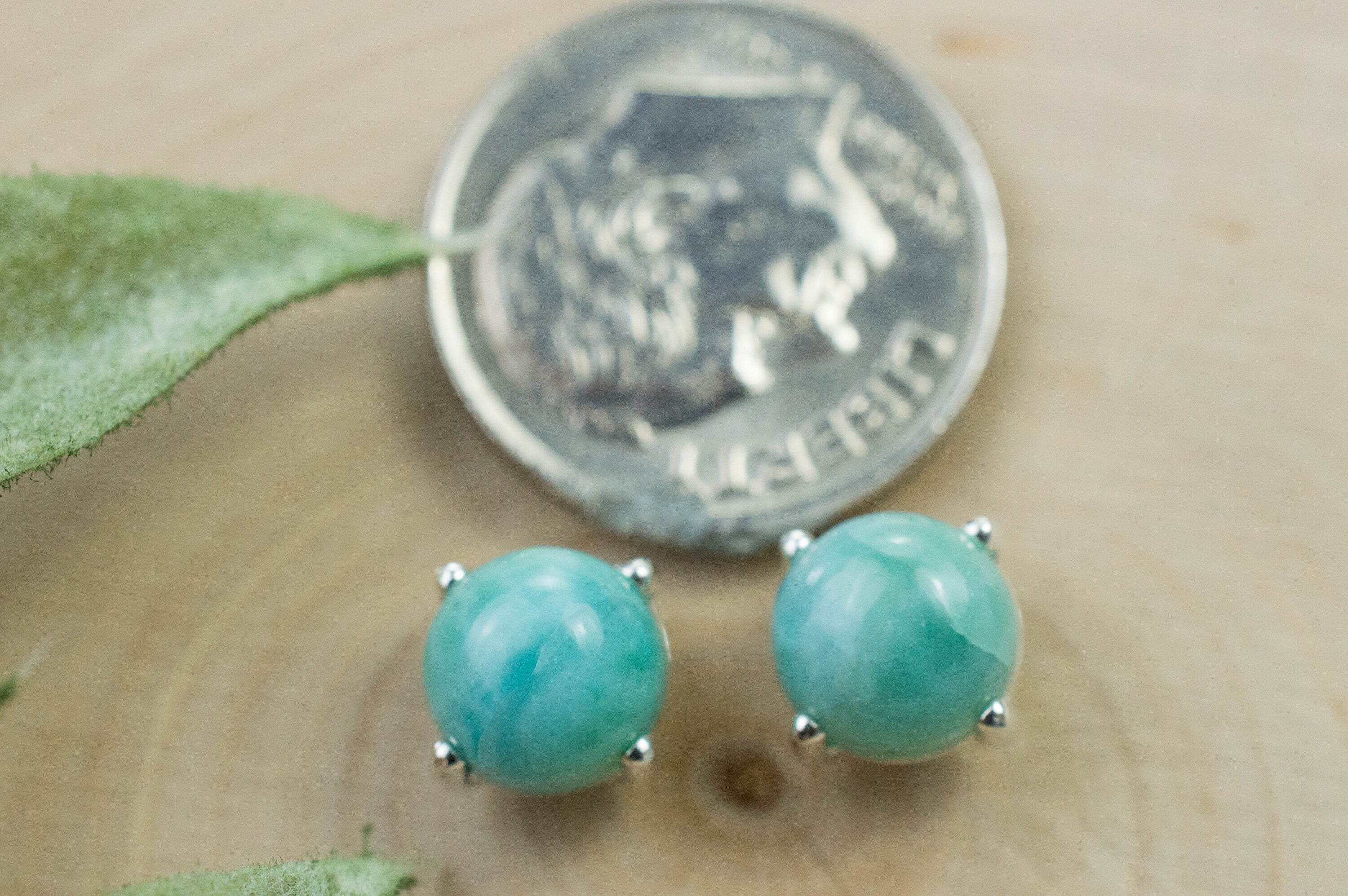 Larimar Earrings; Genuine Untreated Dominican Republic Larimar; 3.015cts - Mark Oliver Gems