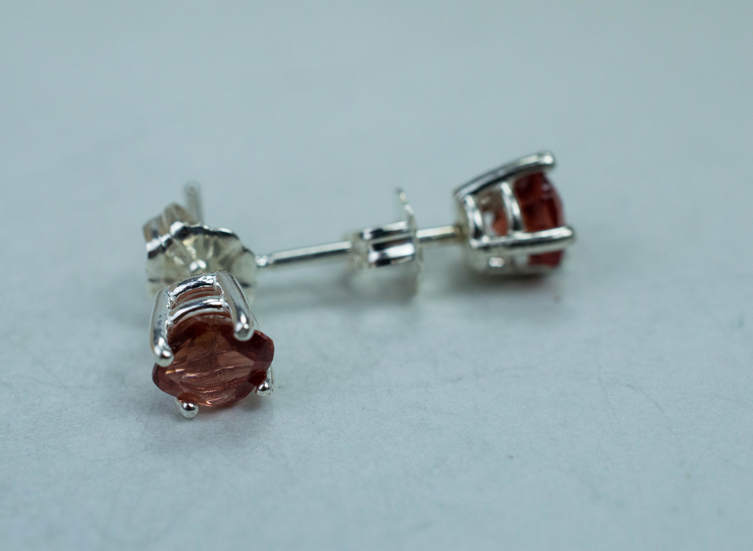 Red Oregon Sunstone Earrings; Natural Untreated USA Sunstone; 1.030cts - Mark Oliver Gems