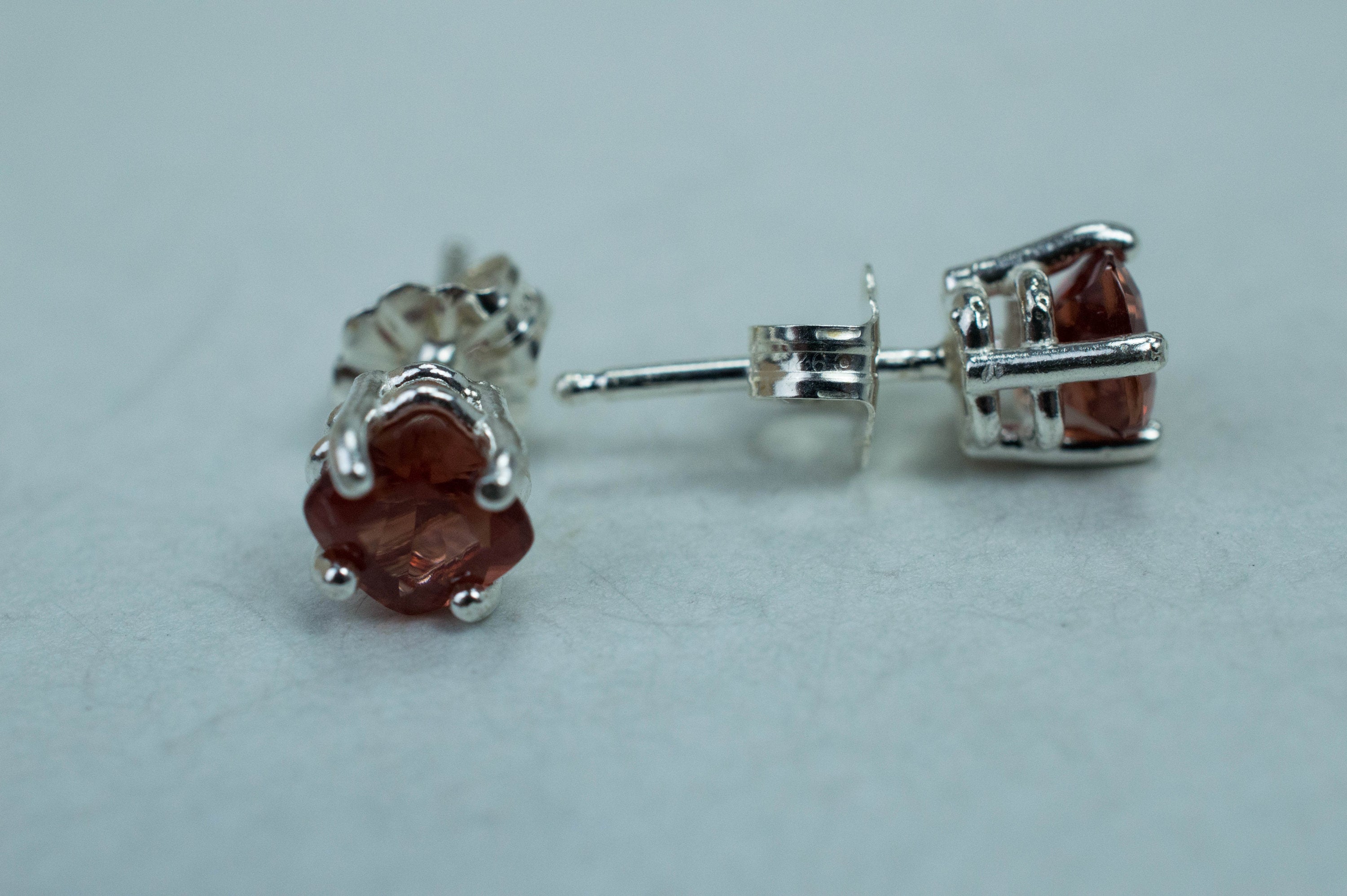 Red Oregon Sunstone Earrings; Natural Untreated USA Sunstone; 1.015cts - Mark Oliver Gems