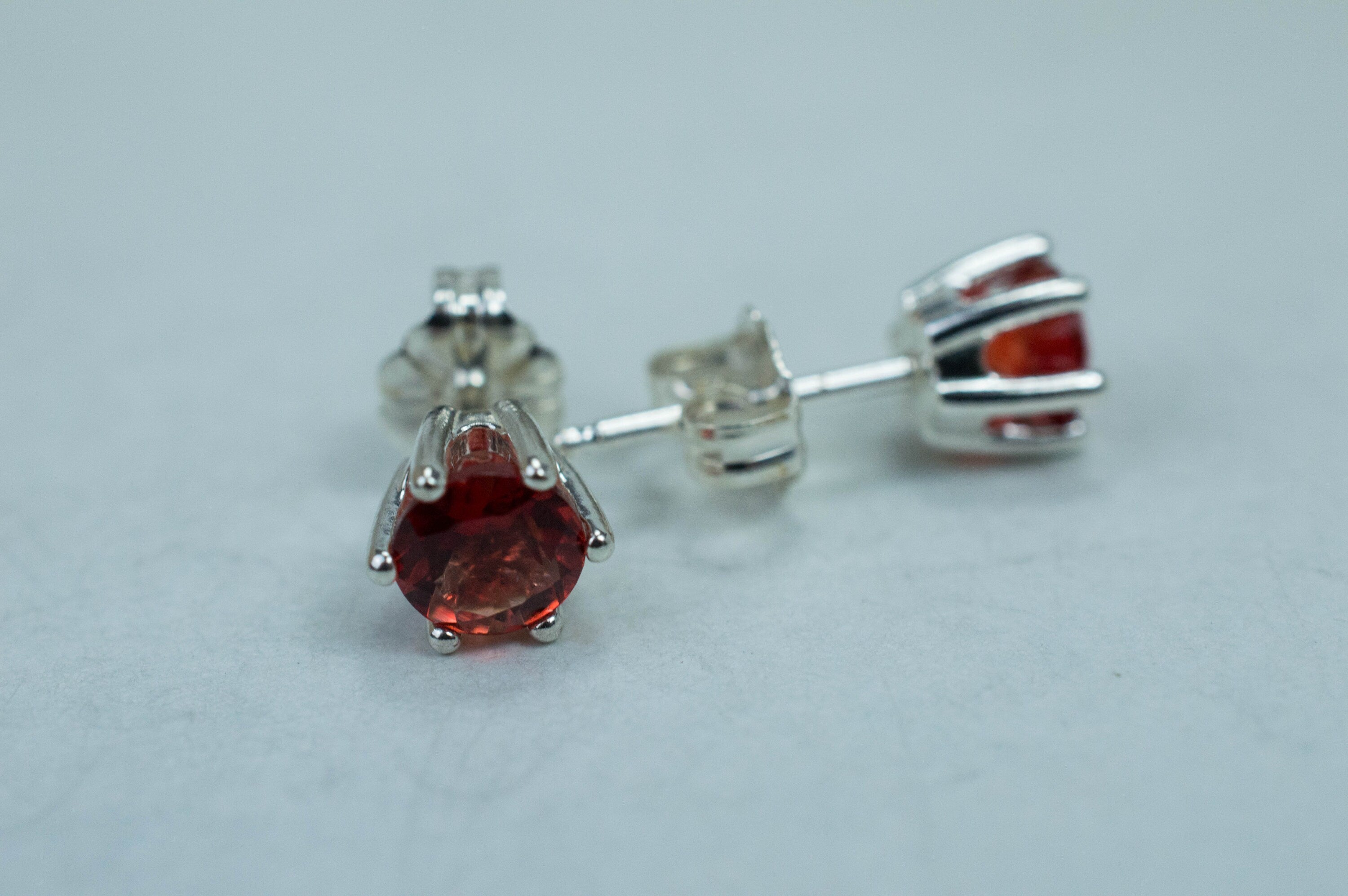 Red Oregon Sunstone Earrings; Natural Untreated USA Sunstone; 0.935cts - Mark Oliver Gems