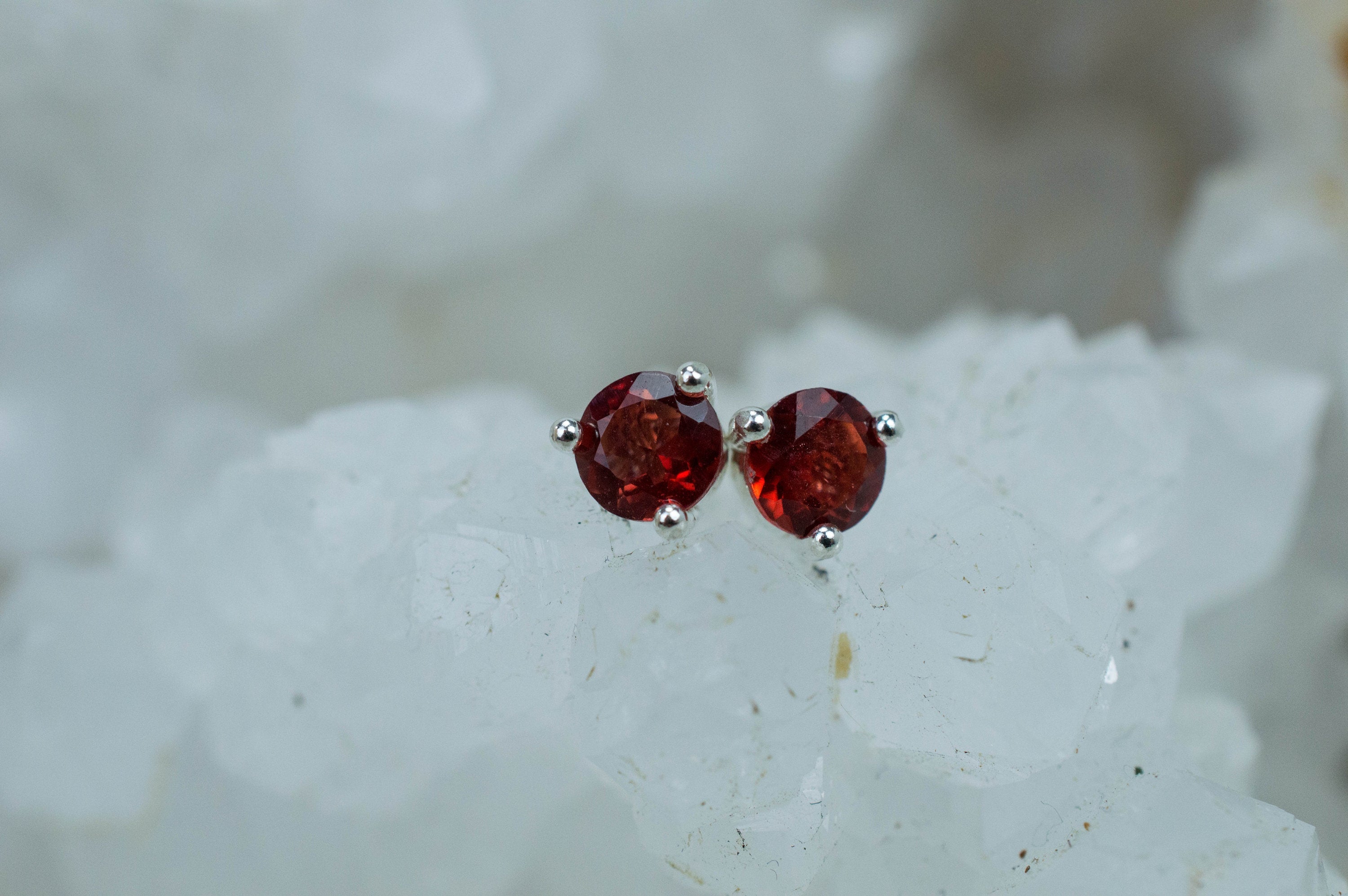 Red Oregon Sunstone Earrings; Natural Untreated USA Sunstone; 0.435cts - Mark Oliver Gems