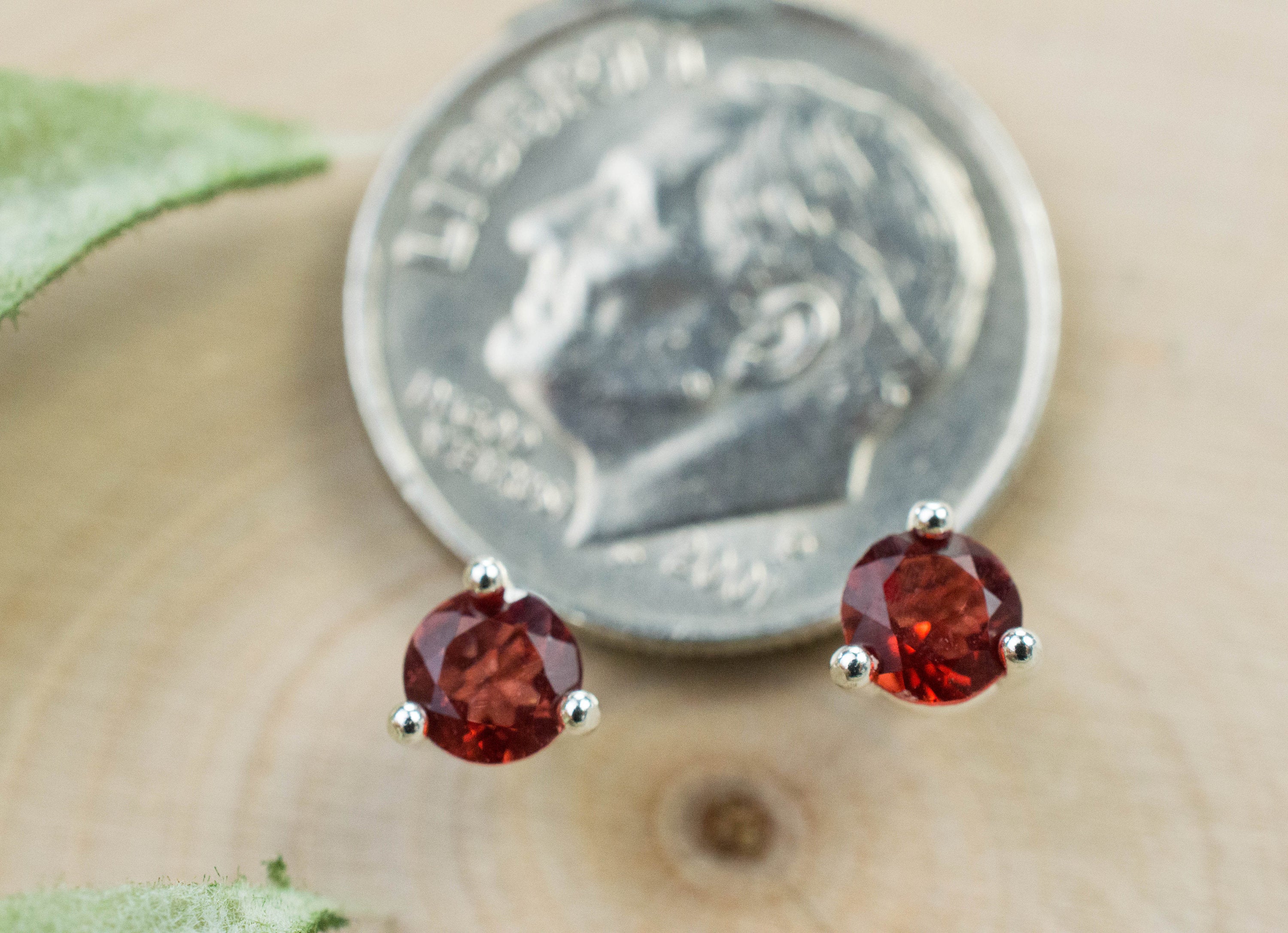 Red Oregon Sunstone Earrings; Natural Untreated USA Sunstone; 0.435cts - Mark Oliver Gems