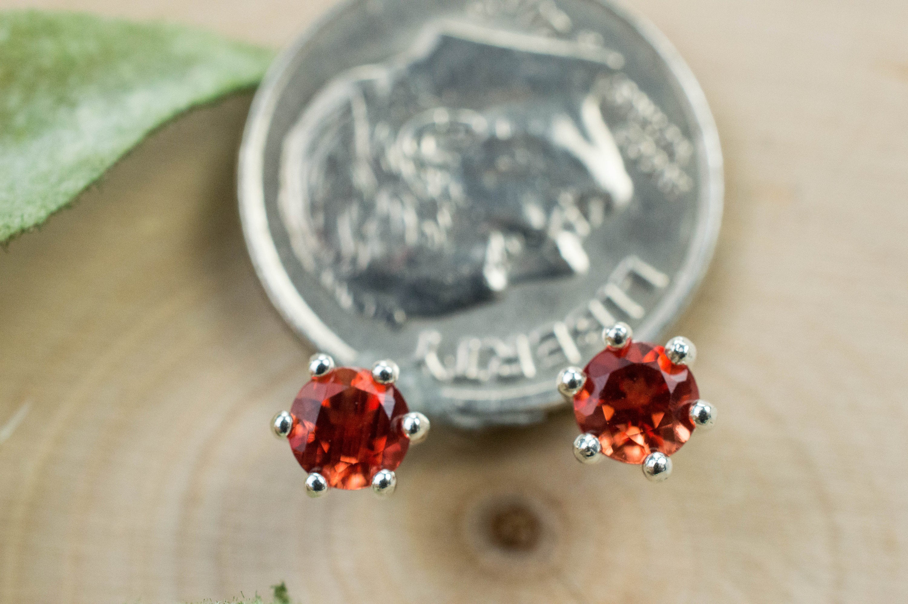 Red Oregon Sunstone Earrings; Natural Untreated USA Sunstone; 0.555cts - Mark Oliver Gems