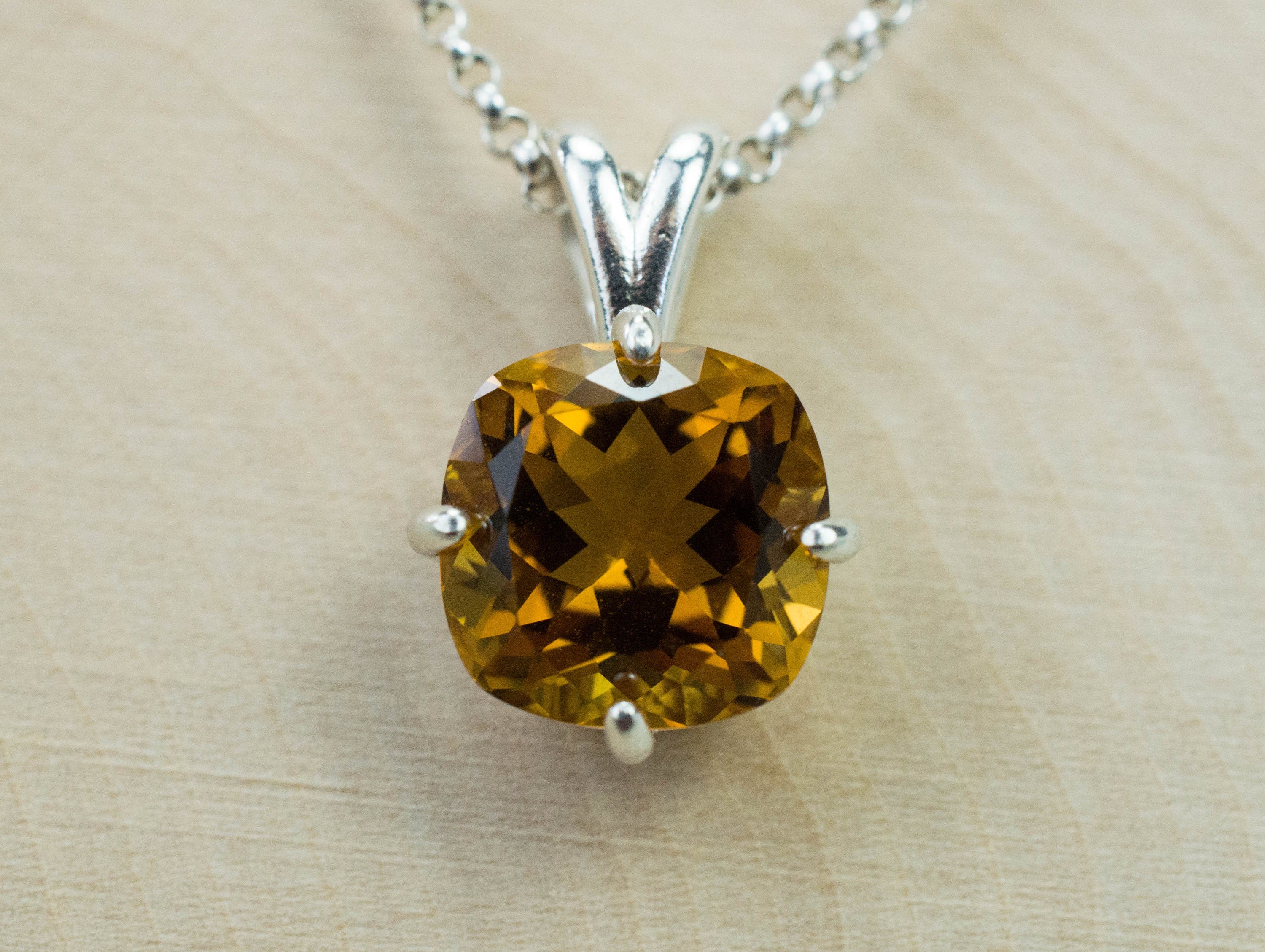 Citrine Pendant; Natural Untreated Congo Citrine; 3.770cts - Mark Oliver Gems