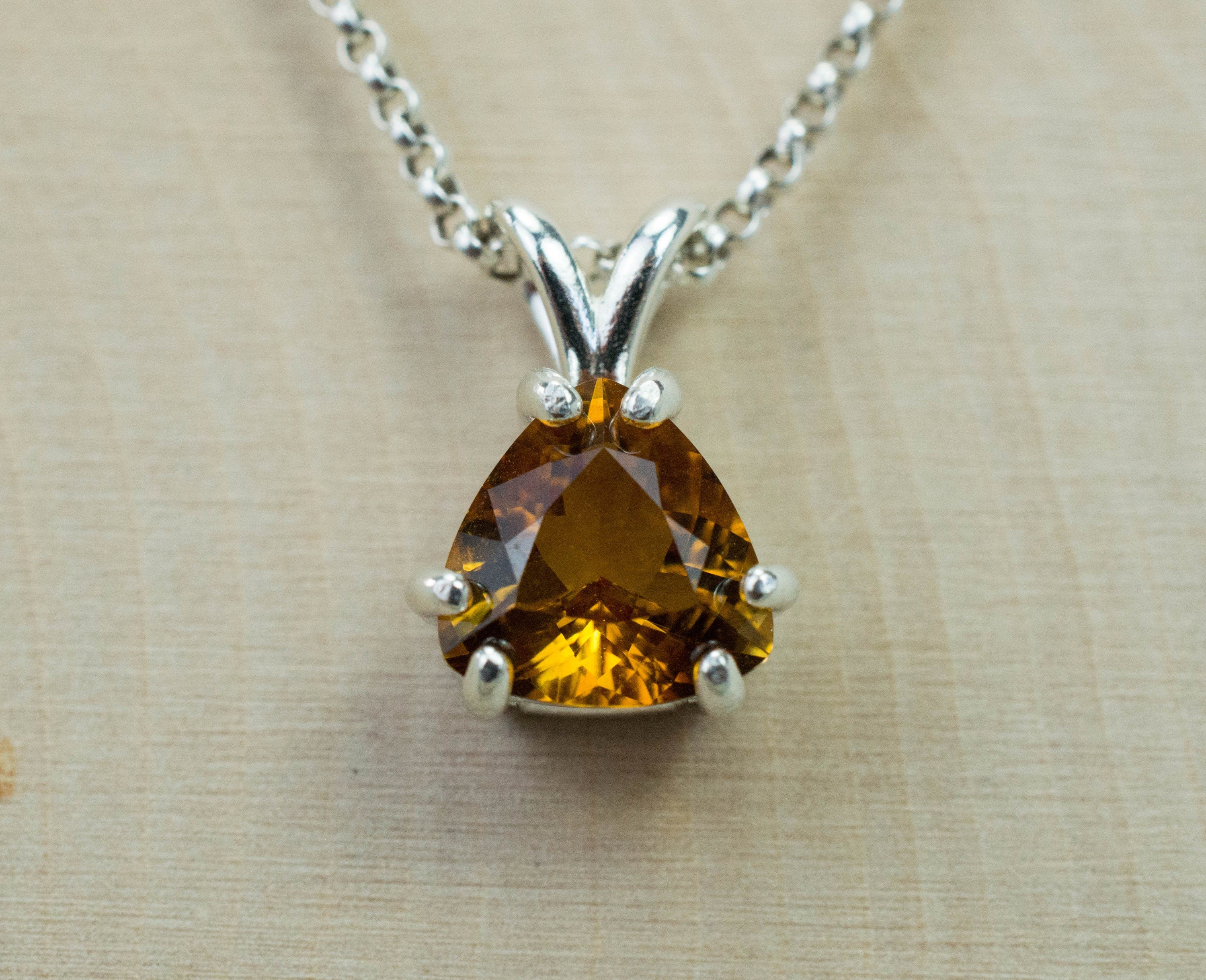 Citrine Pendant; Genuine Untreated Uruguay Citrine; 1.730cts - Mark Oliver Gems