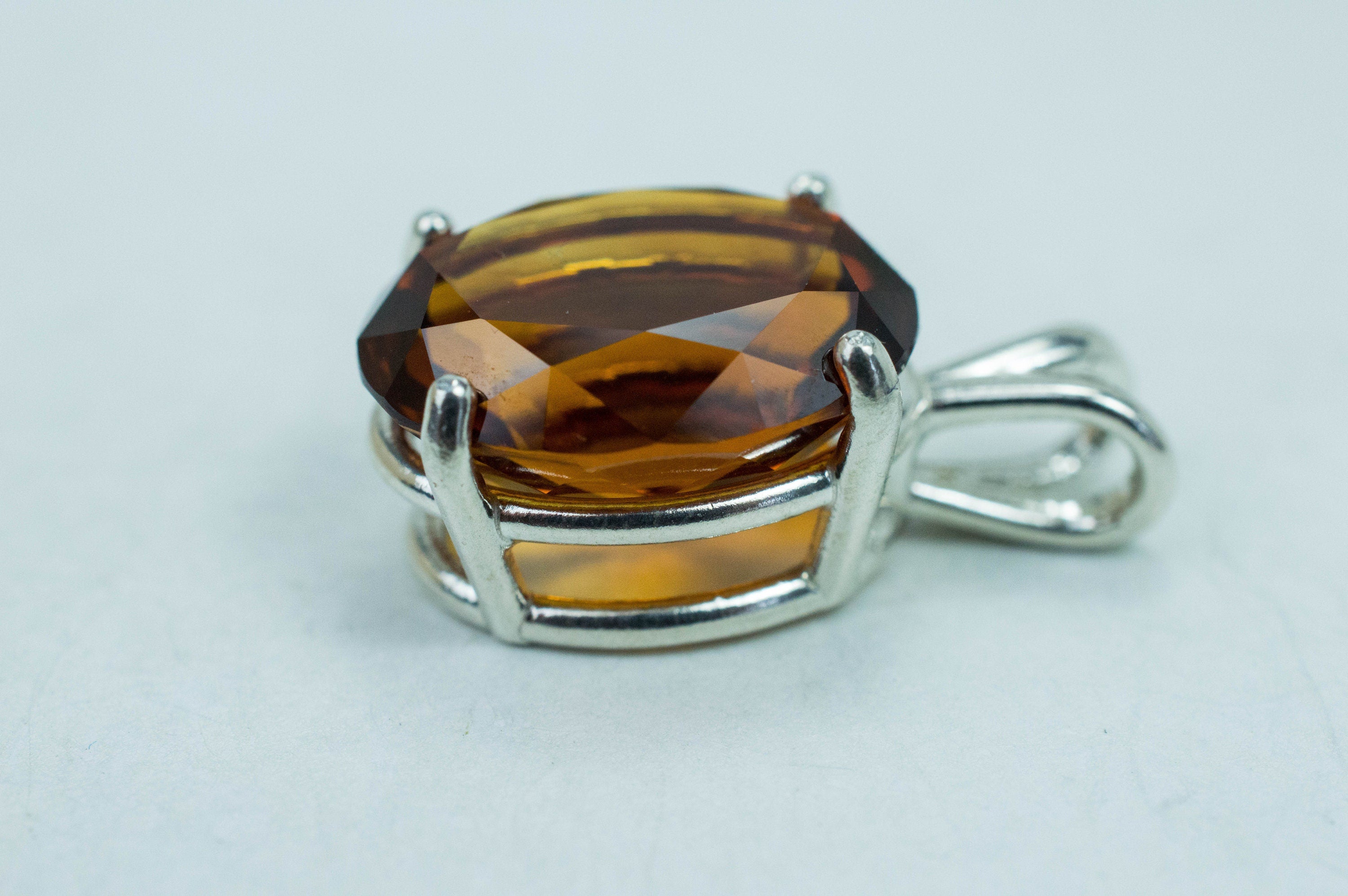 Madeira Citrine Pendant; Natural Untreated Brazil Citrine; 9.120cts - Mark Oliver Gems