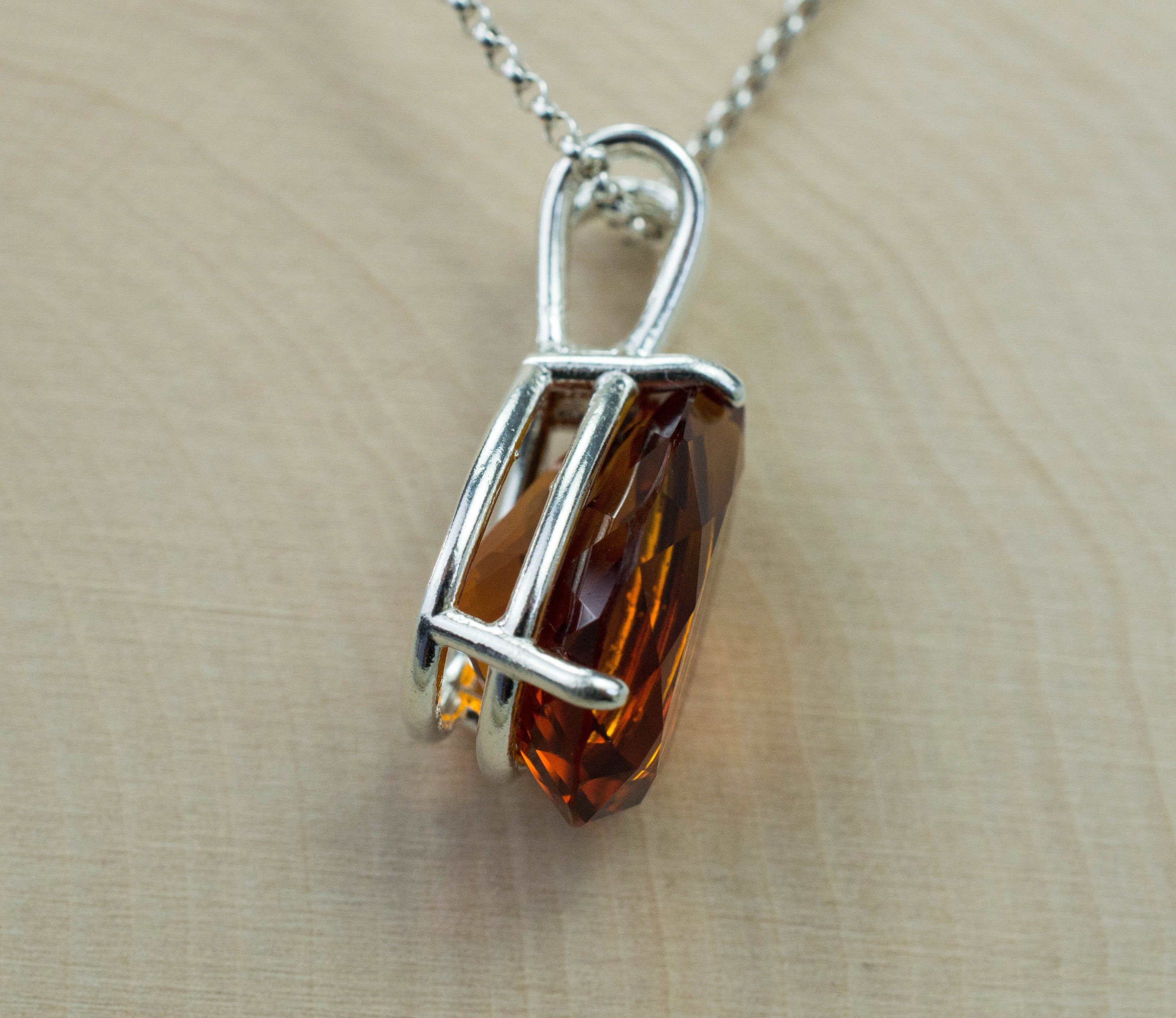 Madeira Citrine Pendant; Natural Untreated Brazil Citrine; 11.850cts - Mark Oliver Gems