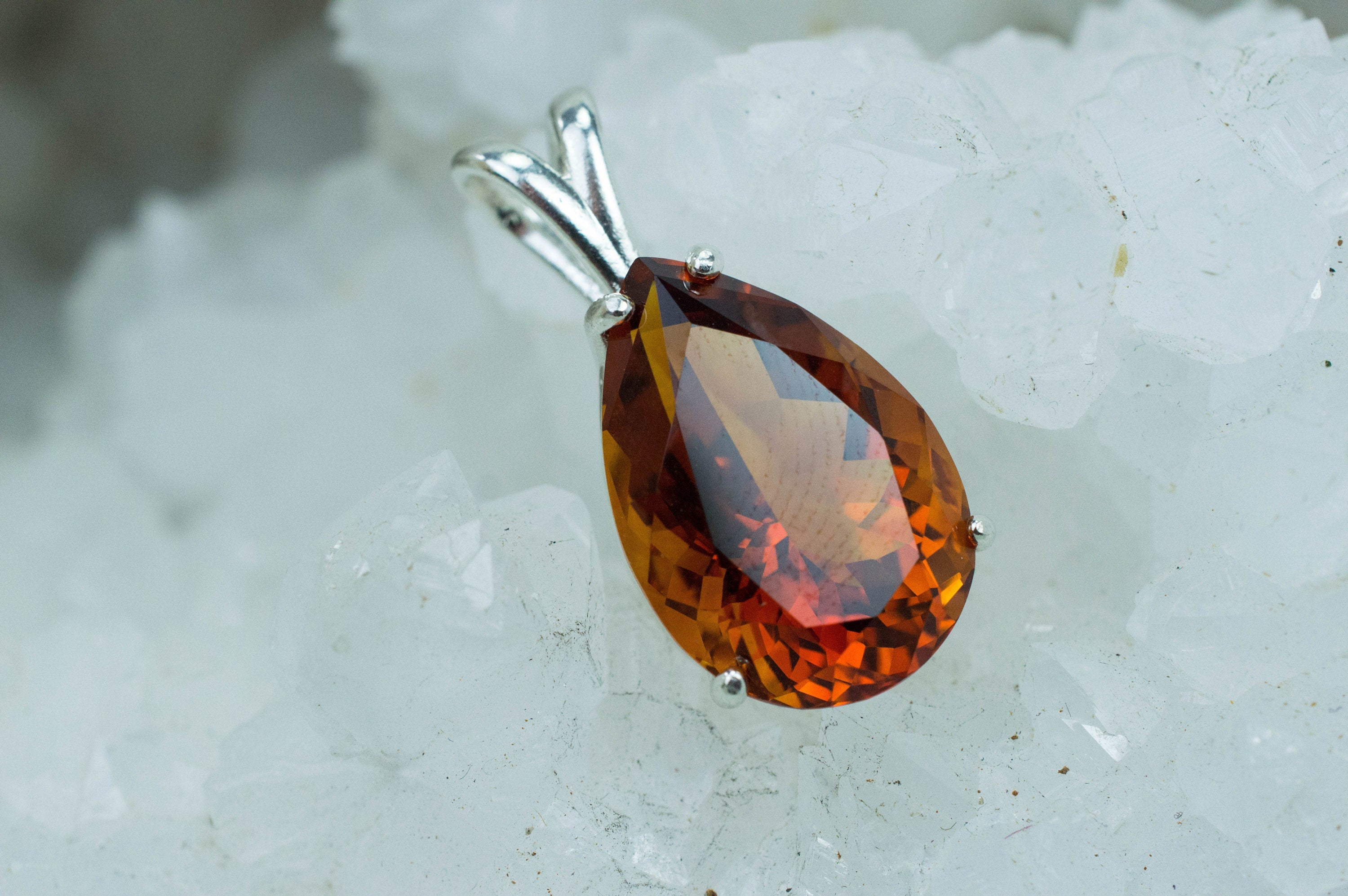 Madeira Citrine Pendant; Natural Untreated Brazil Citrine; 11.850cts - Mark Oliver Gems