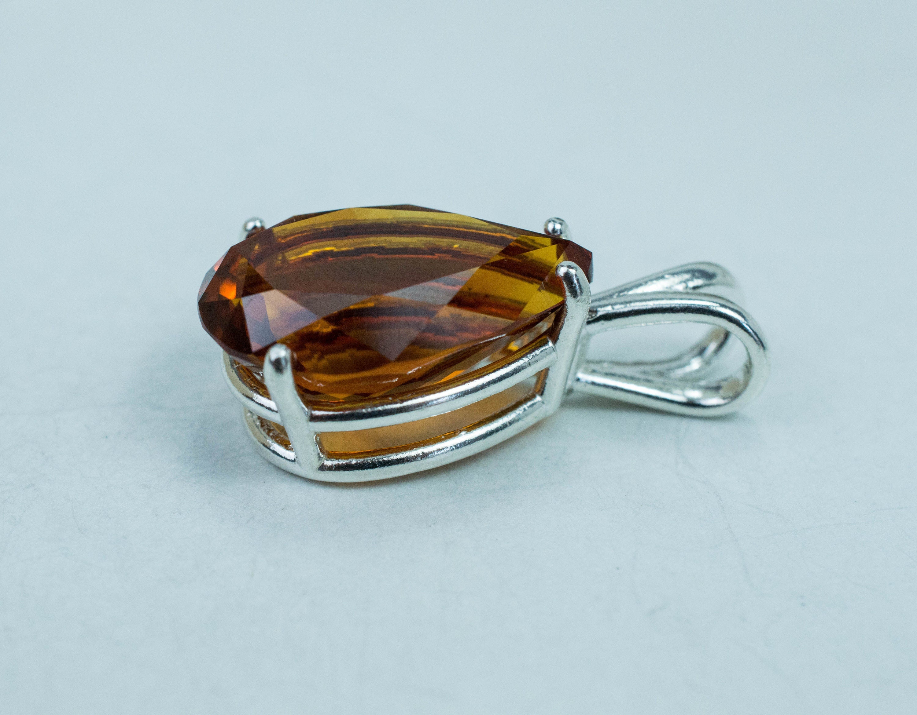 Madeira Citrine Pendant; Natural Untreated Brazil Citrine; 11.850cts - Mark Oliver Gems