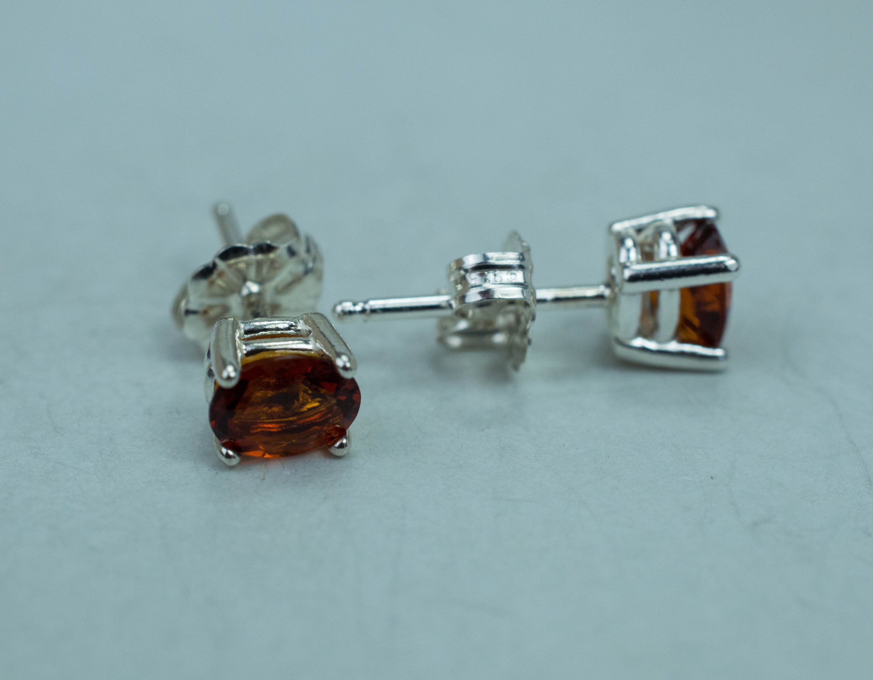 Madeira Citrine Earrings; Genuine Untreated Brazil Citrine; 0.795cts - Mark Oliver Gems