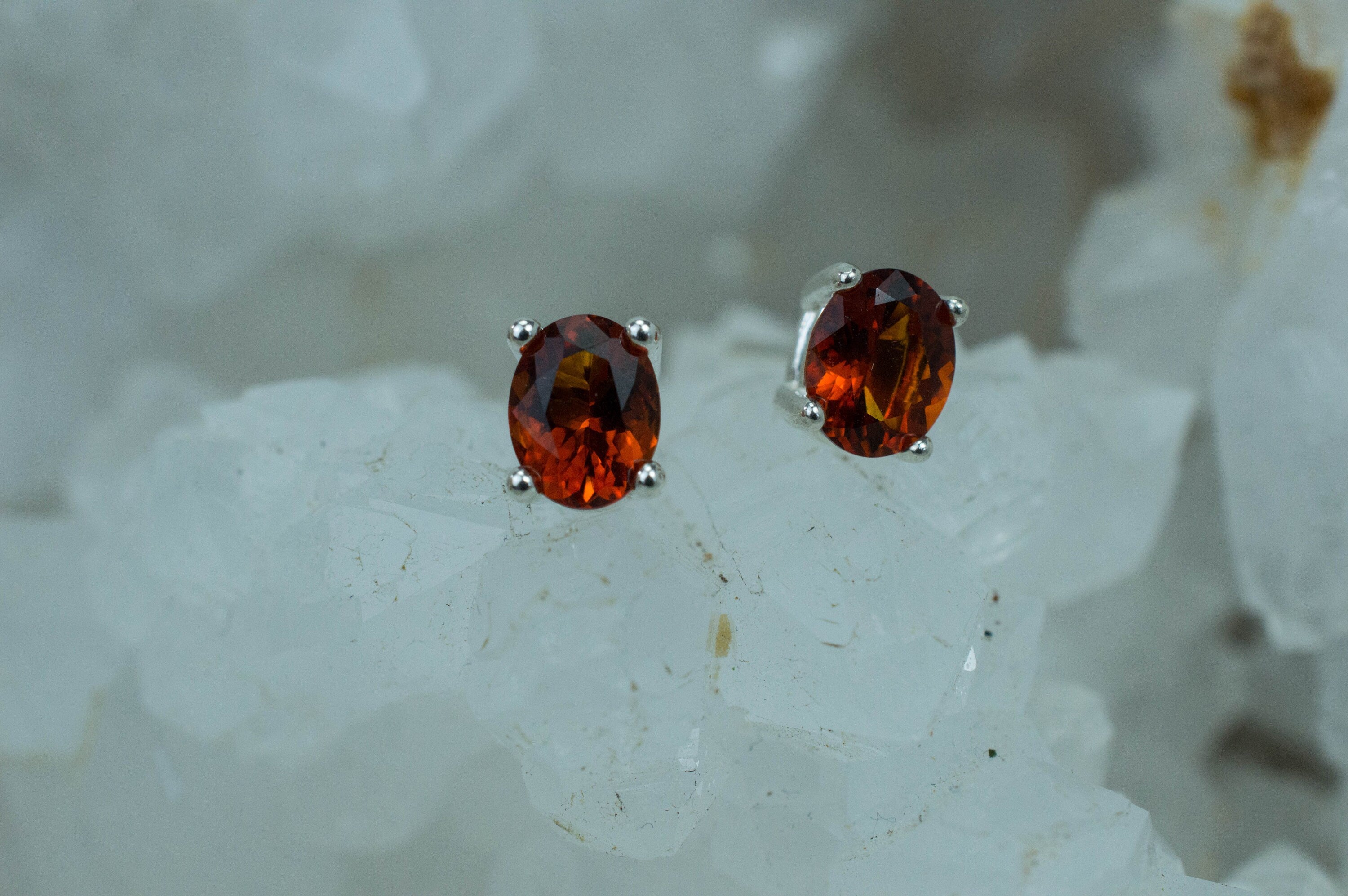 Madeira Citrine Earrings; Genuine Untreated Brazil Citrine; 0.795cts - Mark Oliver Gems