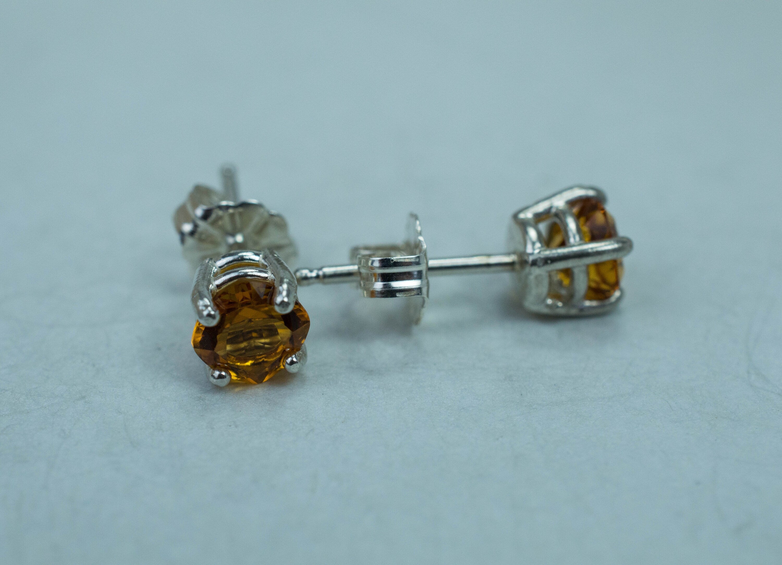 Citrine Earrings; Natural Untreated Uruguay Citrine; 0.940cts - Mark Oliver Gems