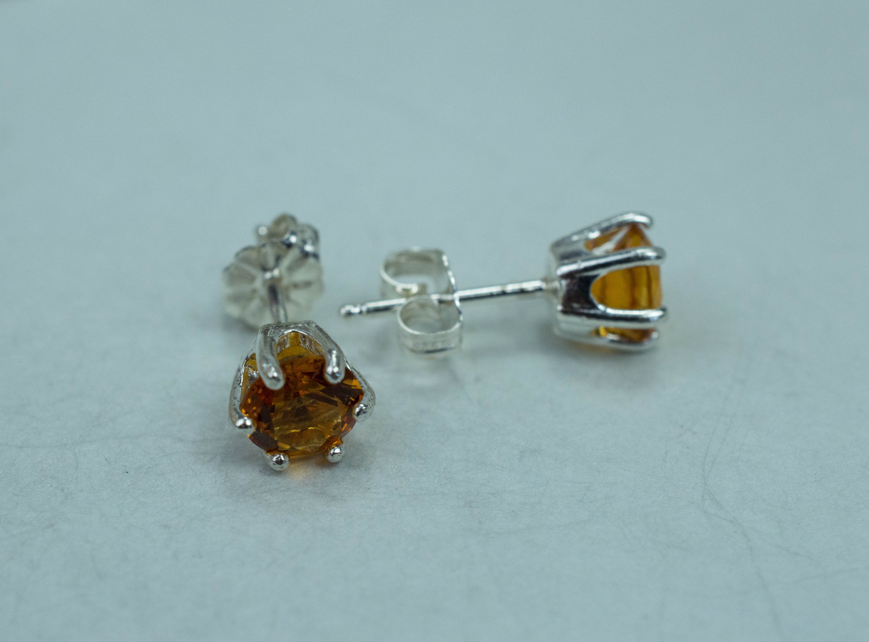 Citrine Earrings; Natural Untreated Uruguay Citrine; 1.330cts - Mark Oliver Gems