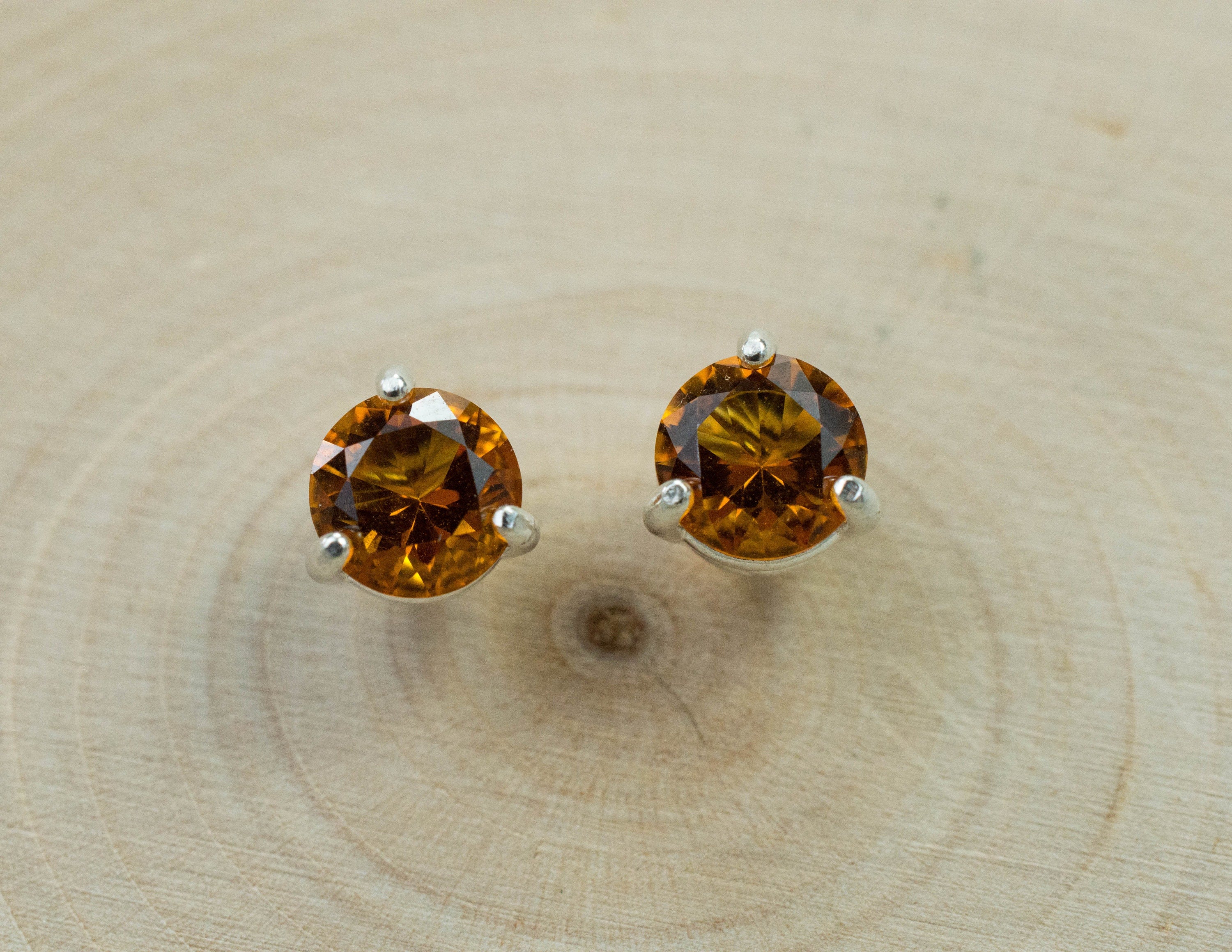 Citrine Earrings; Natural Untreated Uruguay Citrine; 1.325cts - Mark Oliver Gems