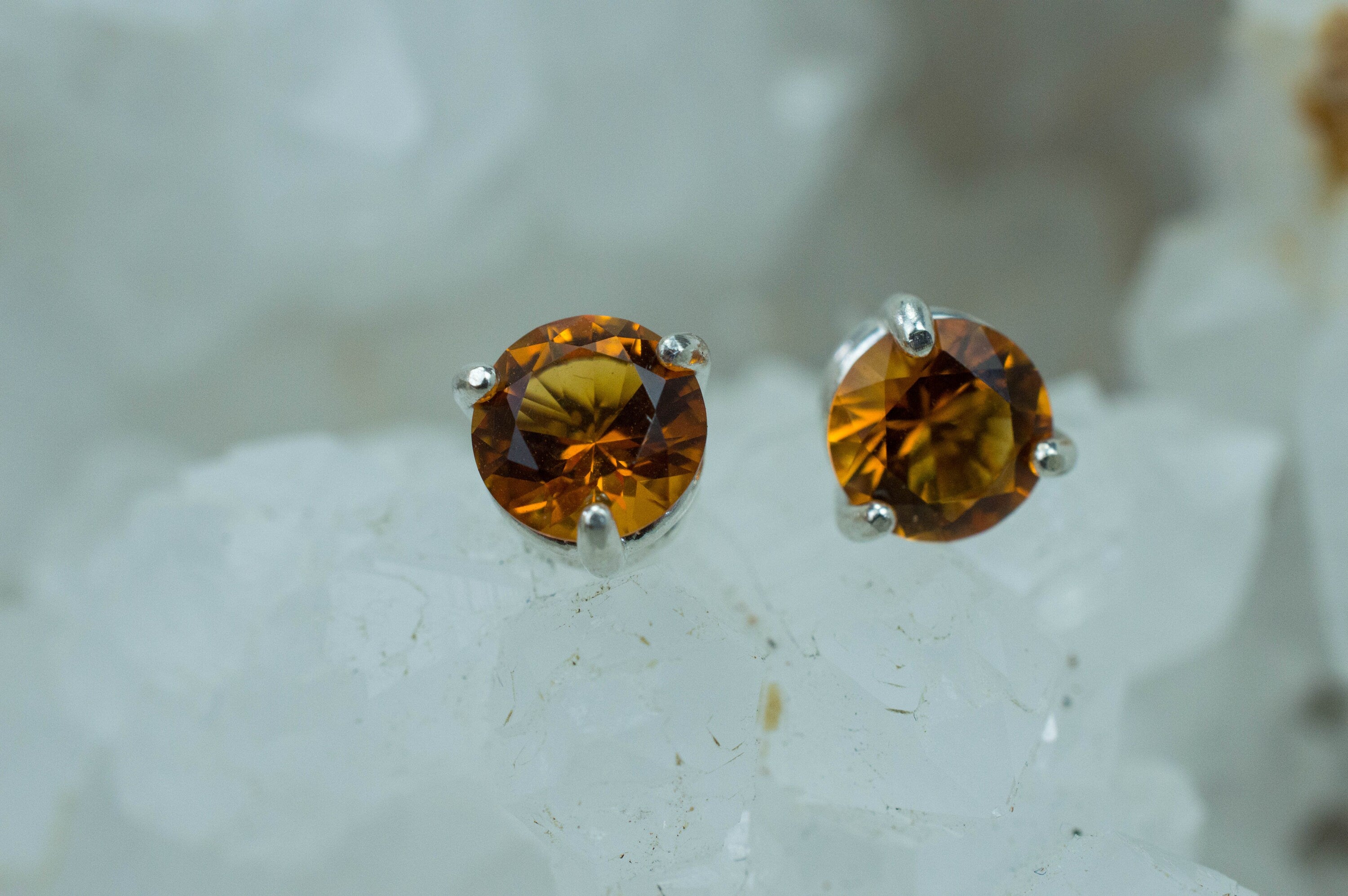 Citrine Earrings; Natural Untreated Uruguay Citrine; 1.325cts - Mark Oliver Gems