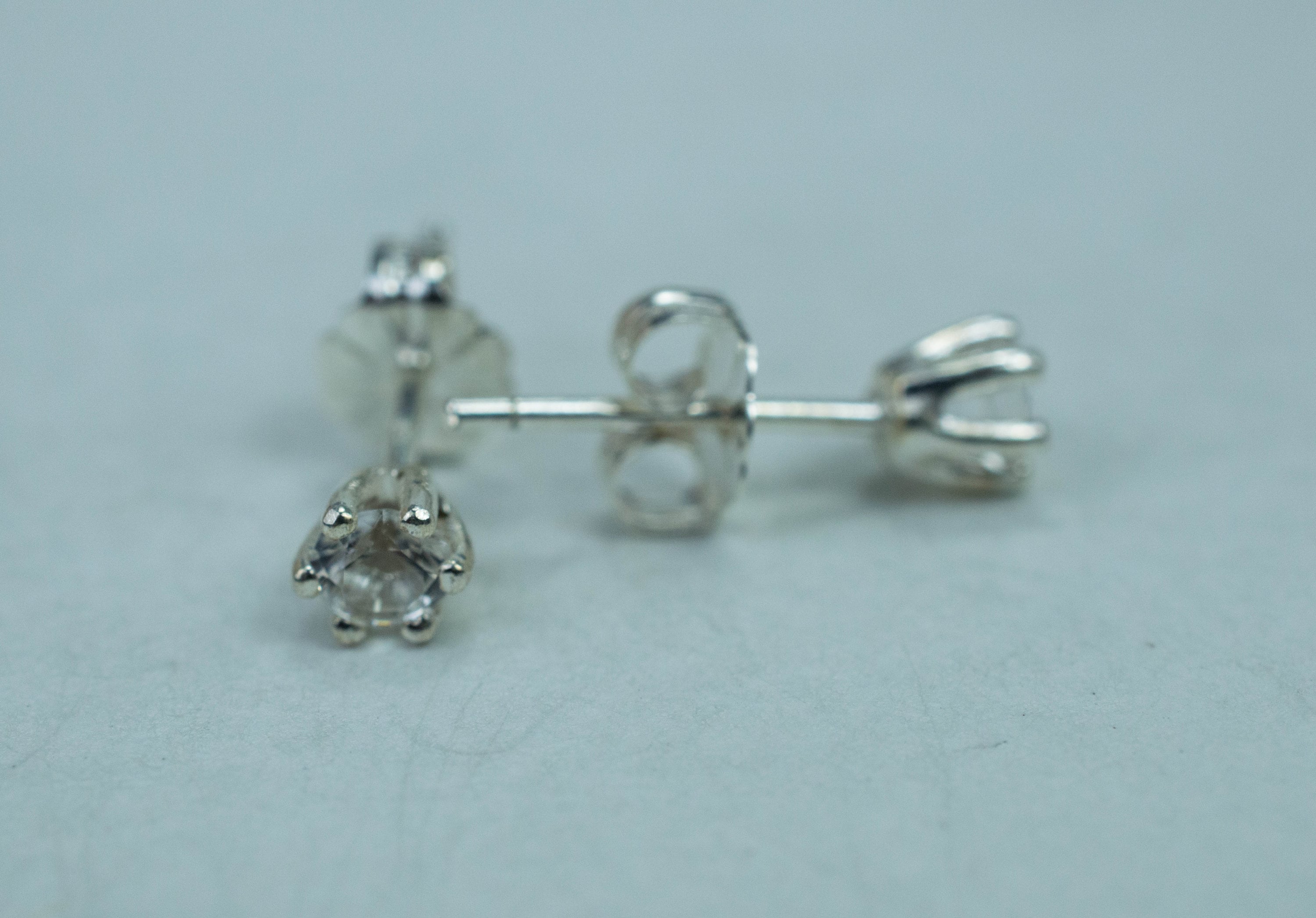 Herkimer Diamond Earrings, Natural Untreated New York Quartz; 0.285cts - Mark Oliver Gems