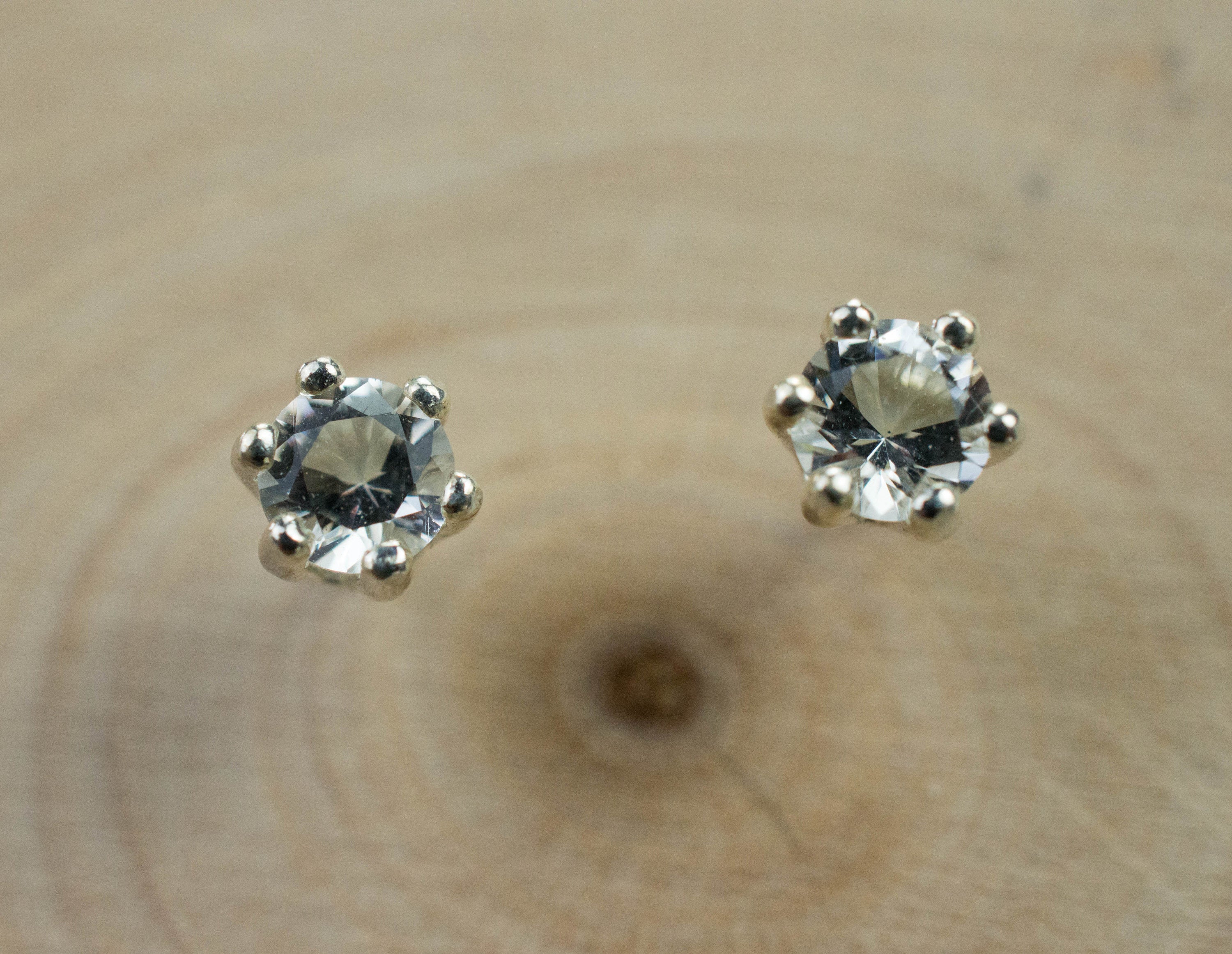 Herkimer Diamond Earrings, Natural Untreated New York Quartz; 0.285cts - Mark Oliver Gems