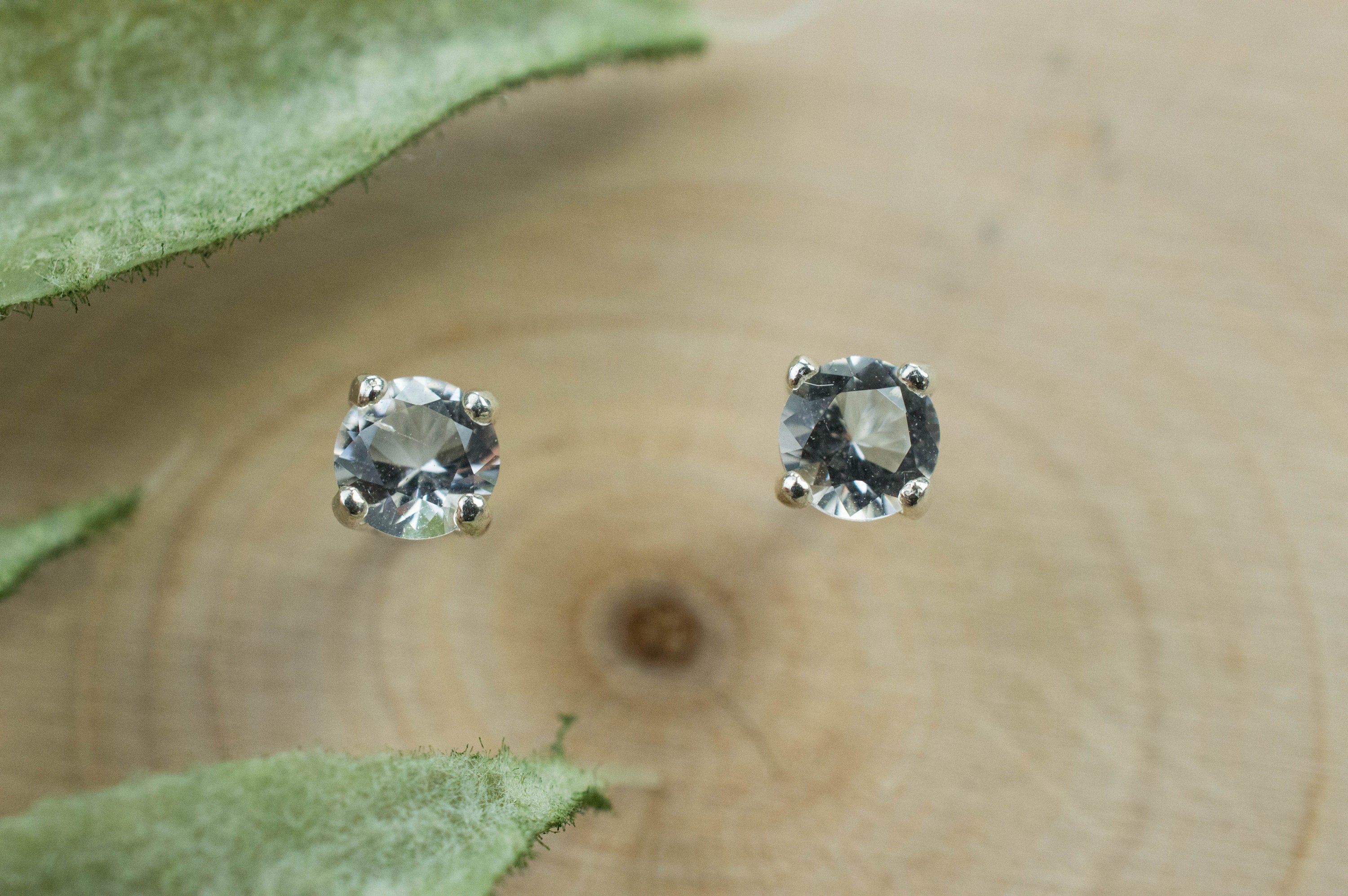 Herkimer Diamond Earrings, Natural Untreated New York Quartz; 0.290cts - Mark Oliver Gems