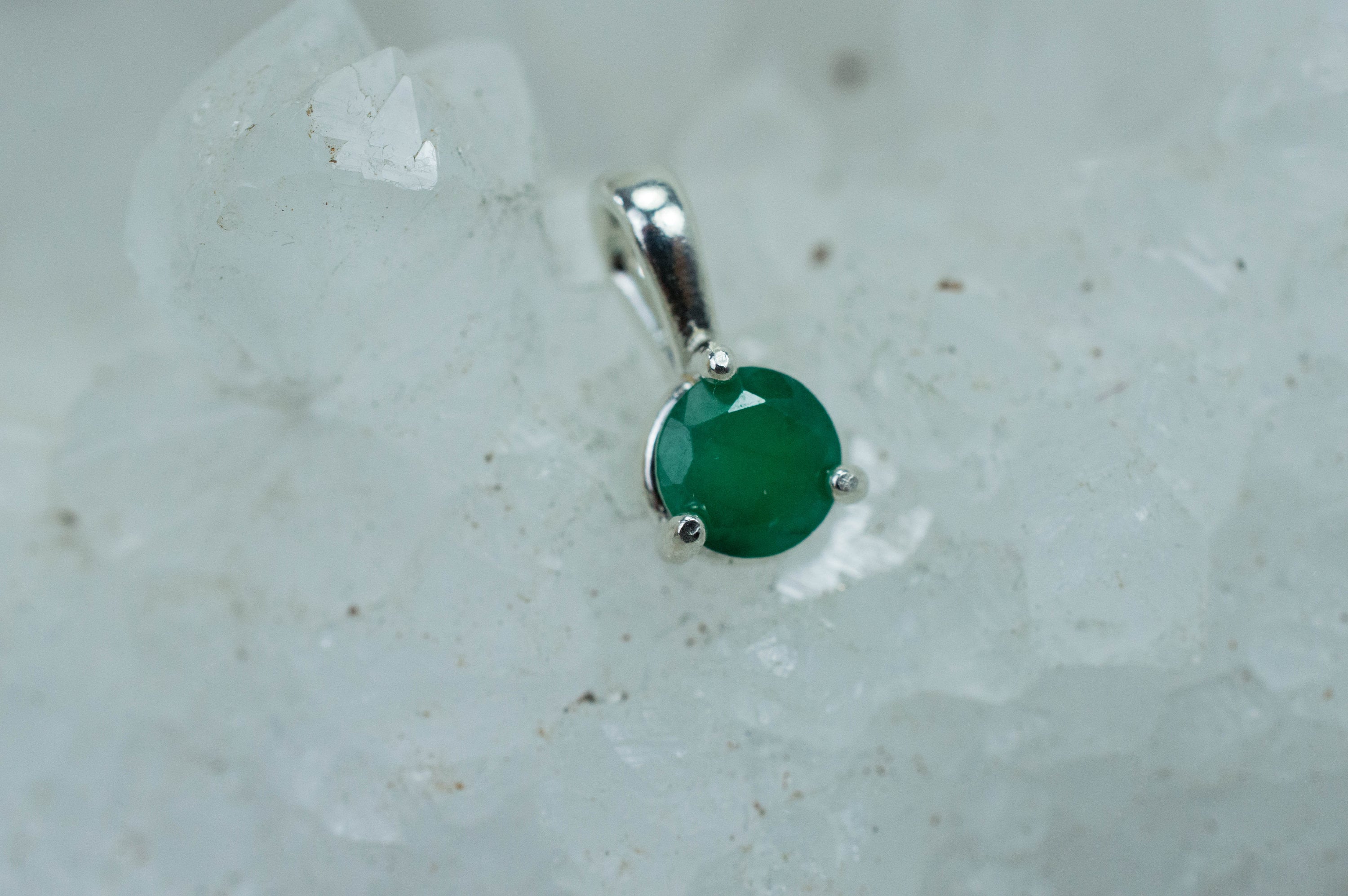 Emerald Pendant, Genuine Brazil Emerald; 0.655cts - Mark Oliver Gems