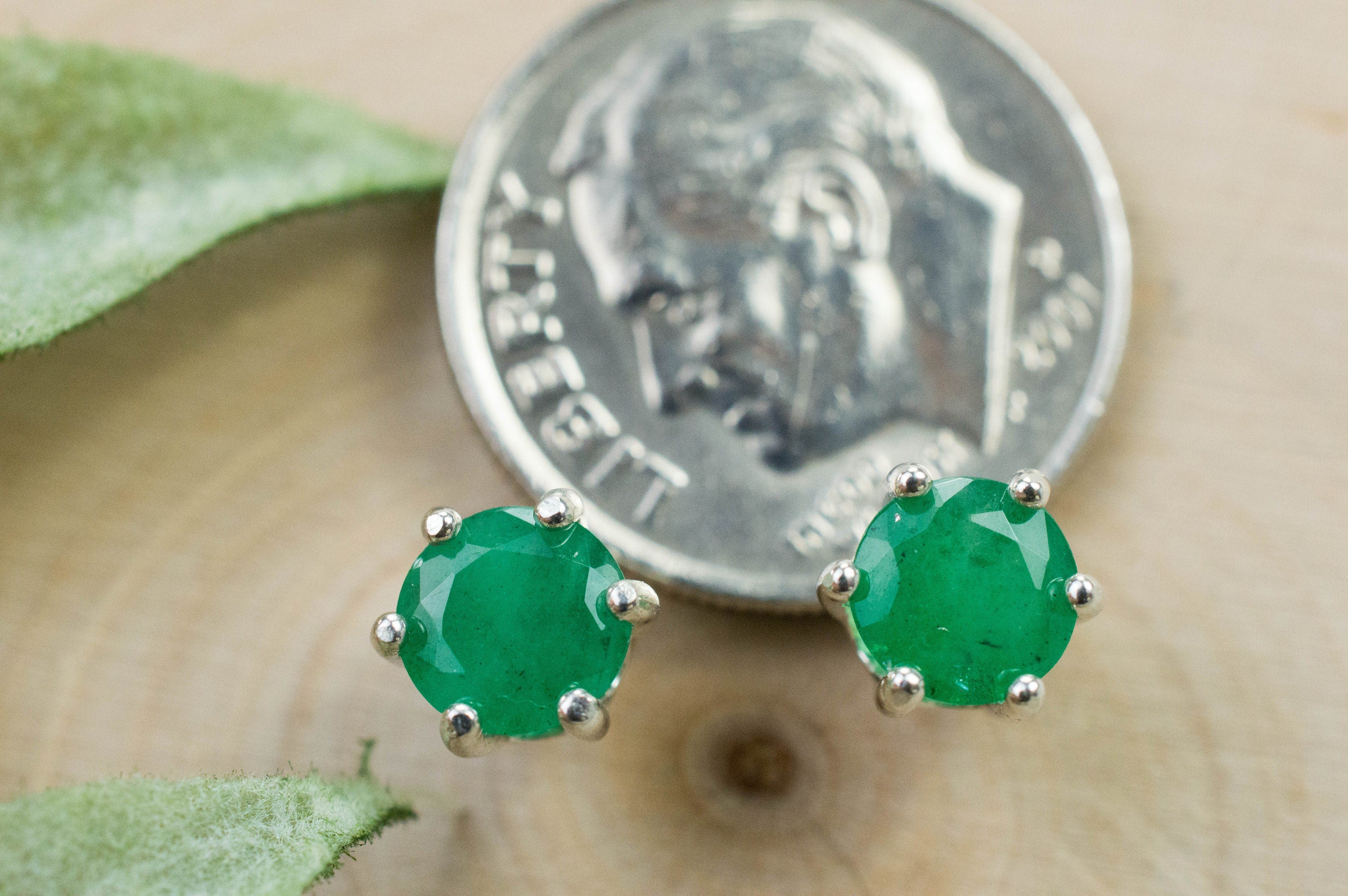 Emerald Earrings; Natural Brazil Emerald; 1.185cts - Mark Oliver Gems