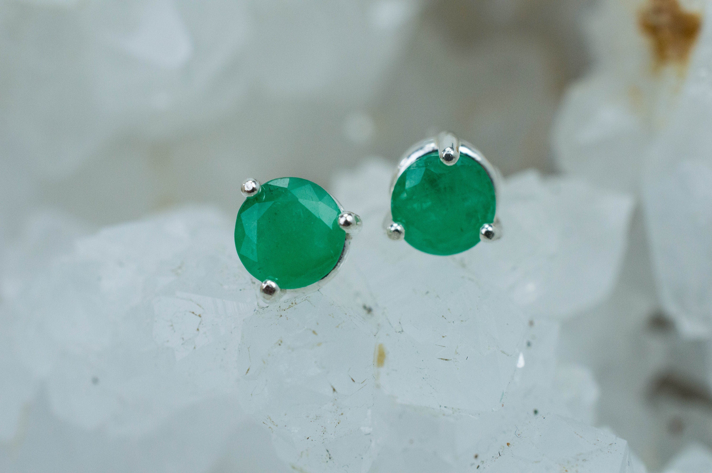 Emerald Earrings; Natural Brazil Emerald; 1.400cts - Mark Oliver Gems